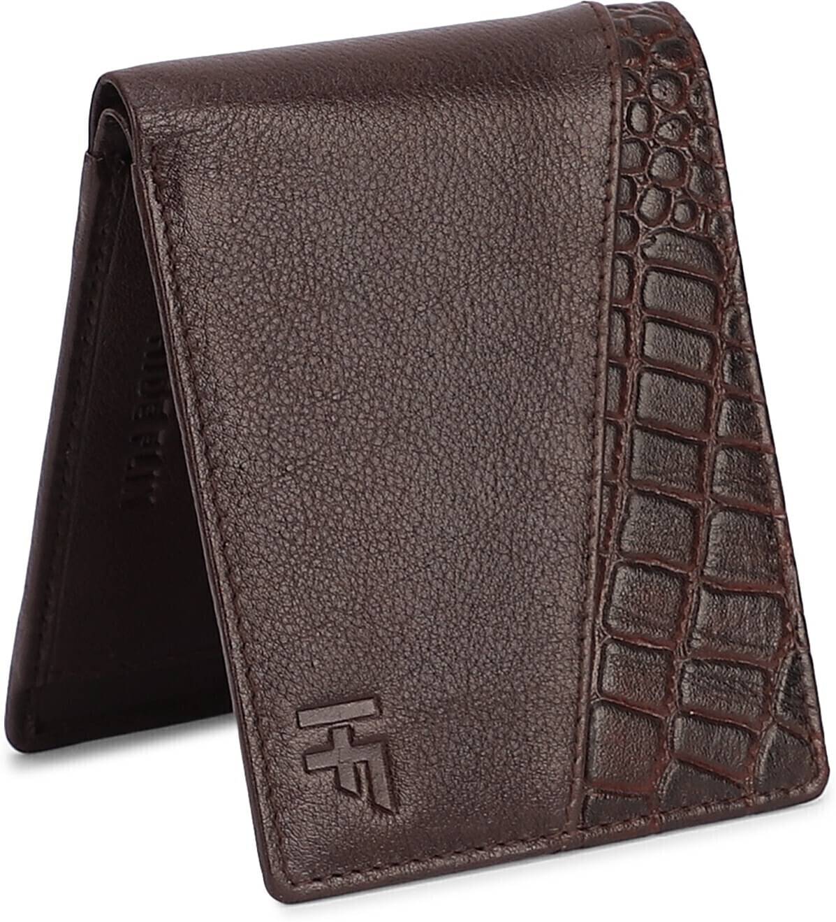     			HIDEFLIX 100% Leather Solid Men's Regular Wallet With 5 Slots For Card ( Brown , Pack of 1 )