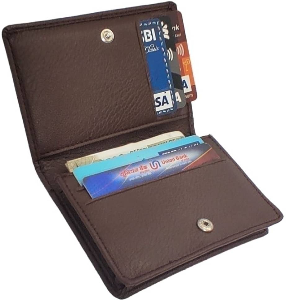     			HIDEFLIX PU Solid Men's Regular Wallet With 5 Slots For Card ( Brown , Pack of 1 )