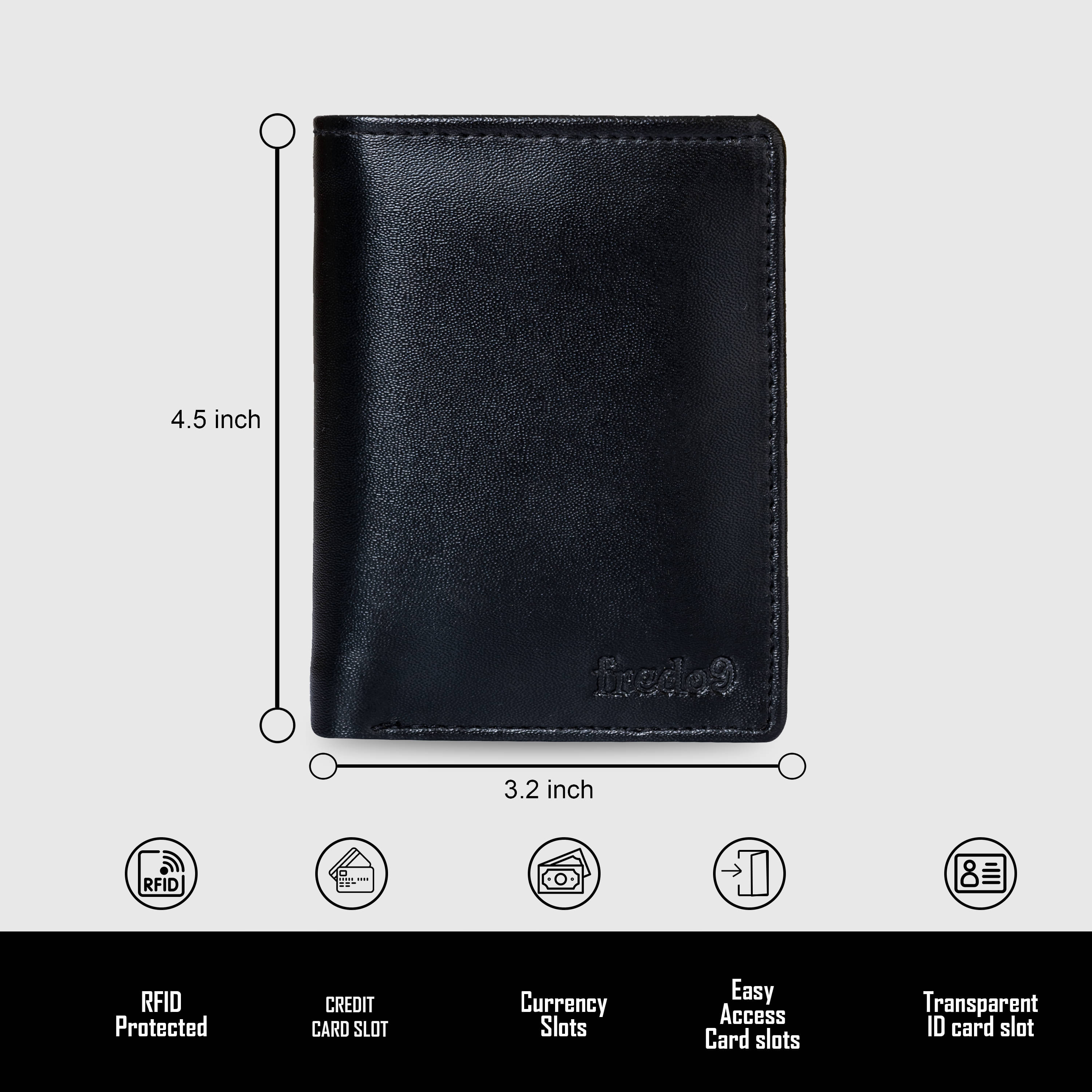     			HIDEFLIX PU Solid Men's Regular Wallet With 8 Slots For Card ( Black , Pack of 1 )