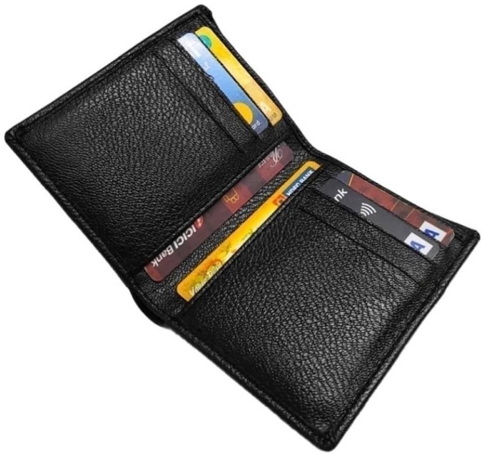     			HIDEFLIX PU Solid Men's Regular Wallet With 8 Slots For Card ( Black , Pack of 1 )