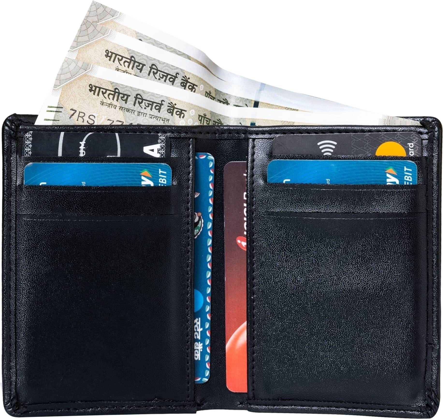     			HIDEFLIX PU Solid Men's Regular Wallet With 8 Slots For Card ( Black , Pack of 1 )