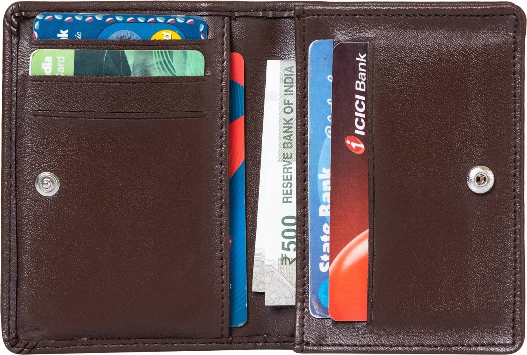     			HIDEFLIX PU Solid Men's Regular Wallet With 8 Slots For Card ( Brown , Pack of 1 )