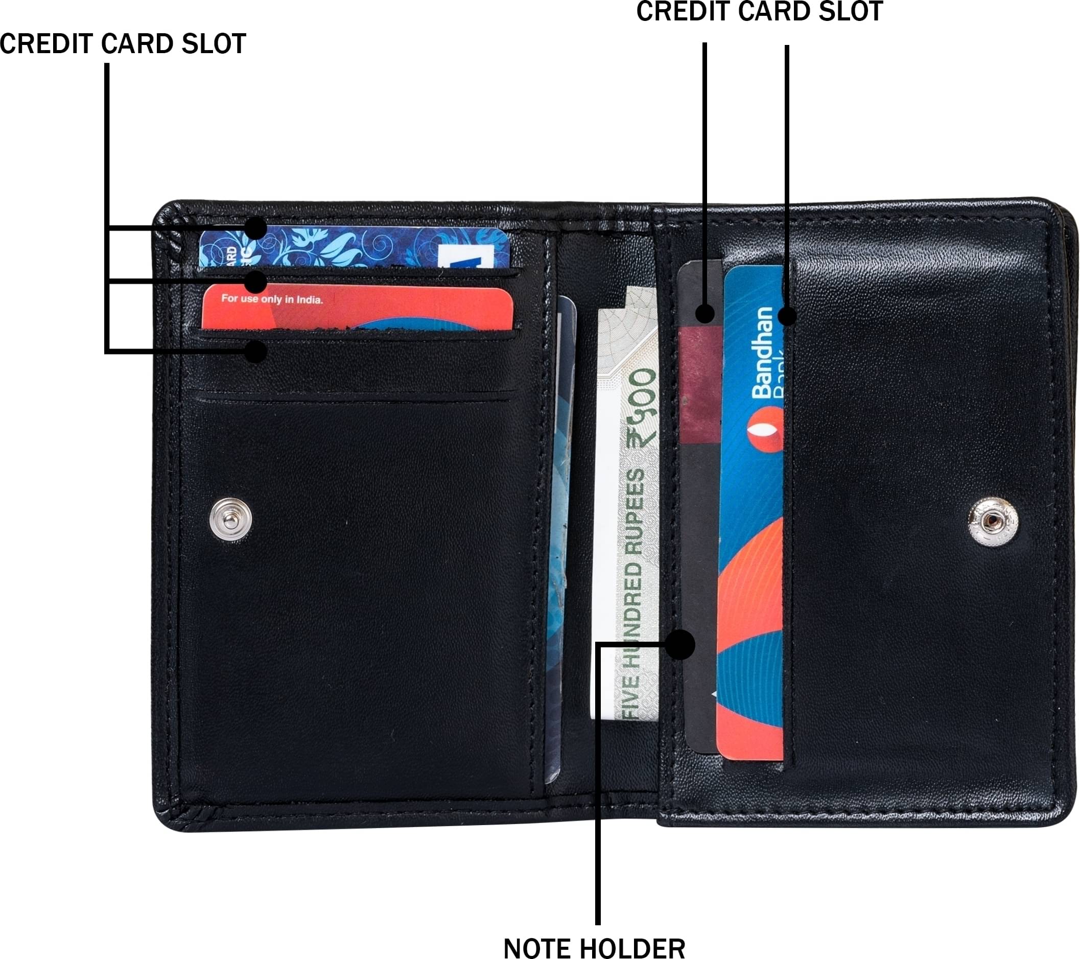     			HIDEFLIX PU Solid Men's Regular Wallet With 8 Slots For Card ( Black , Pack of 1 )