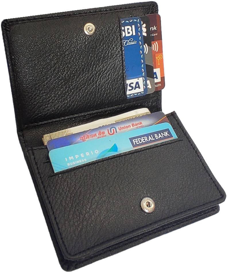     			HIDEFLIX PU Solid Men's Regular Wallet With 7 Slots For Card ( Black , Pack of 1 )
