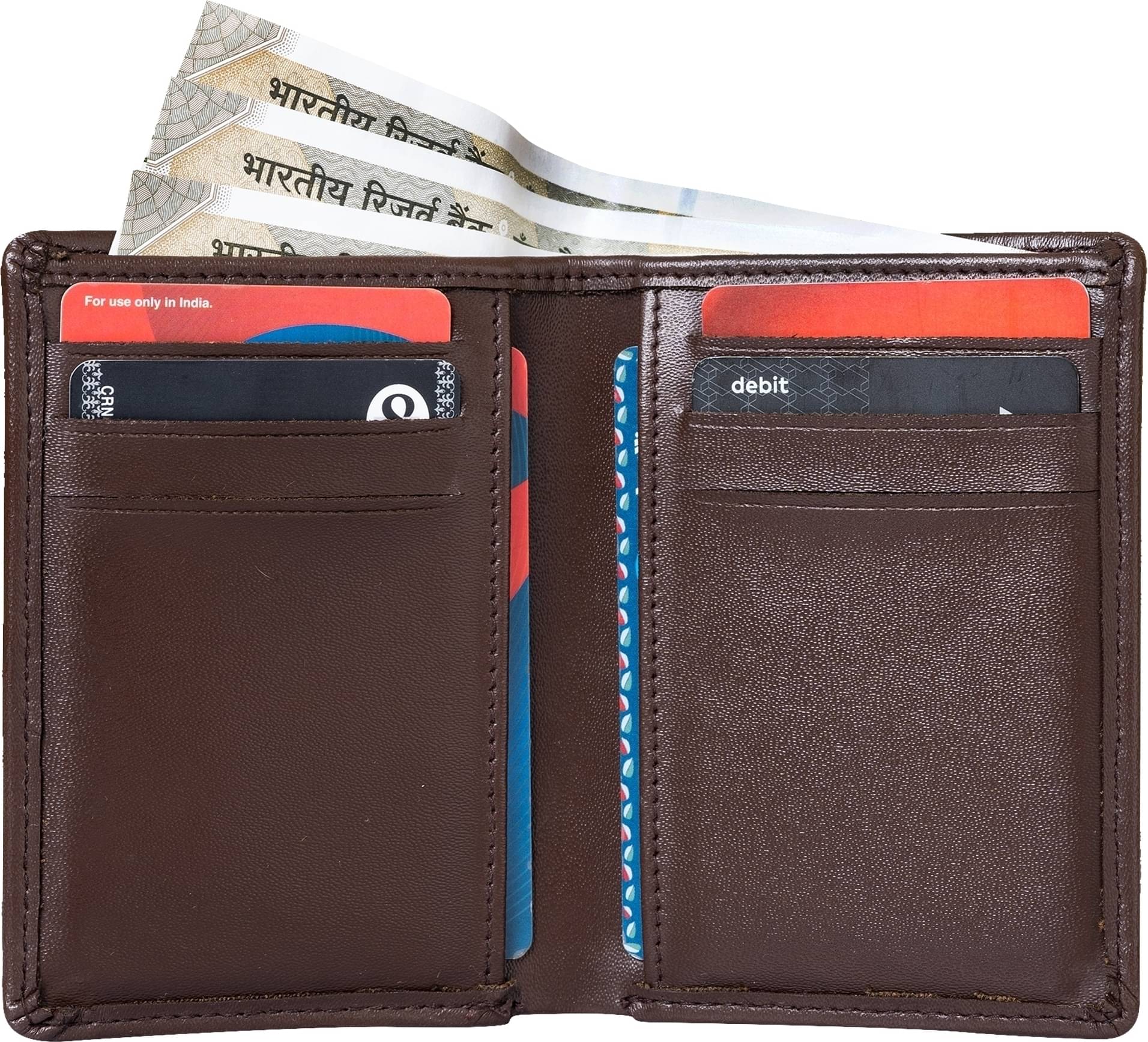     			HIDEFLIX PU Solid Men's Regular Wallet With 8 Slots For Card ( Brown , Pack of 1 )