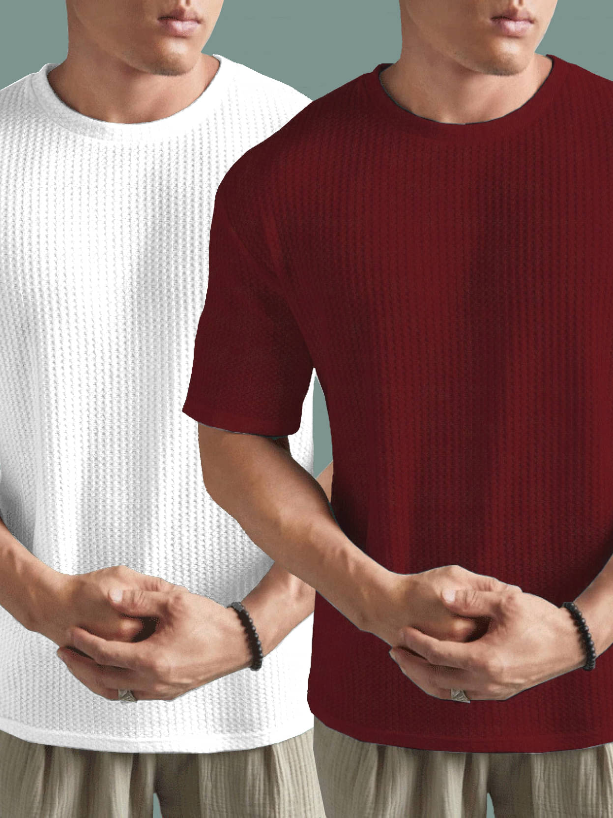 Hushbucks Polyester Regular Fit Self Design Half Sleeves Men's Round T-Shirt - Maroon ( Pack of 2 ) Hushbucks Polyester Regular Fit Self Design Half Sleeves Men's Round T-Shirt - Maroon ( Pack of 2 )