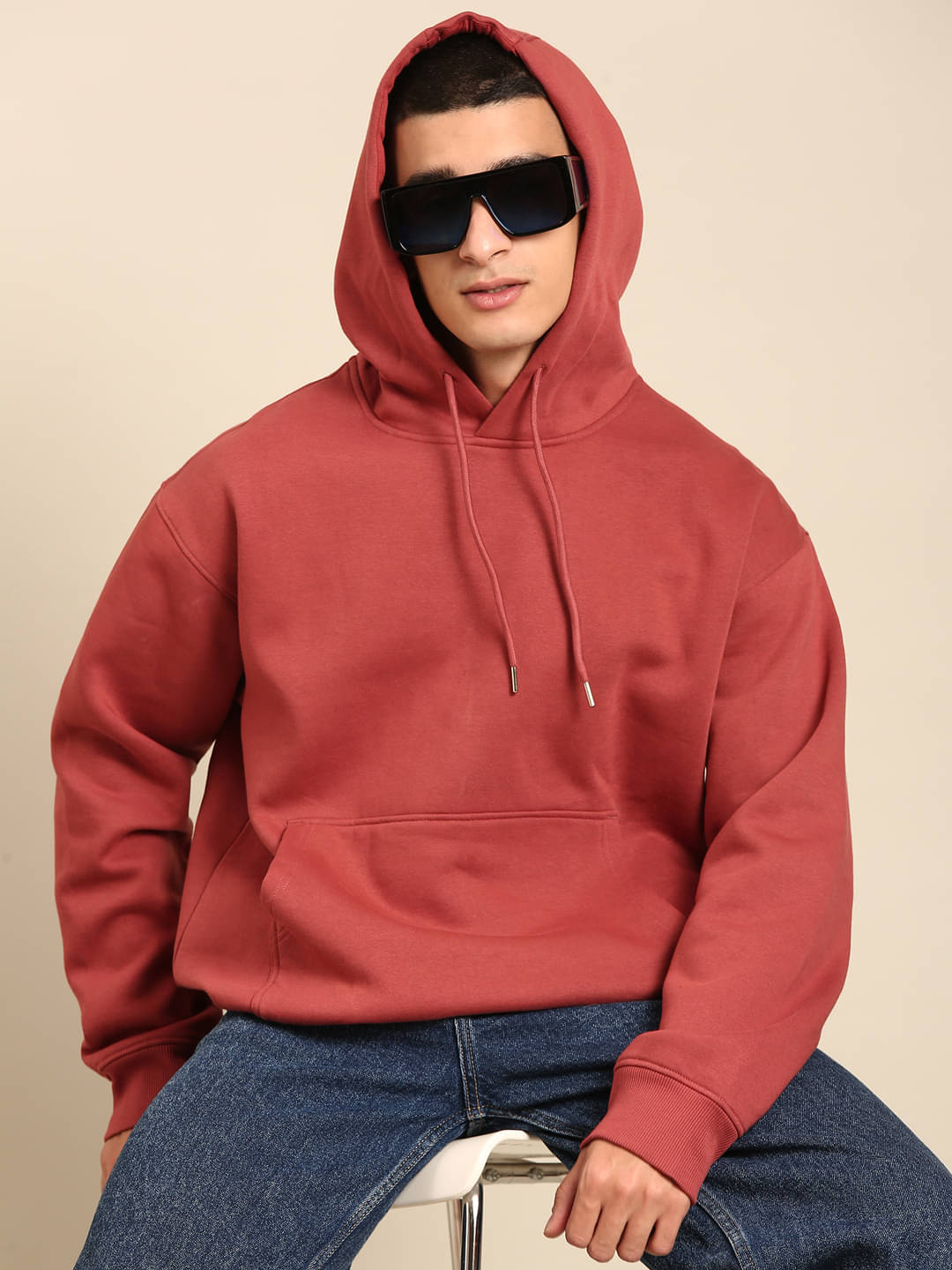     			Joven Cotton Blend Hooded Men's Sweatshirt - Brown ( Pack of 1 )