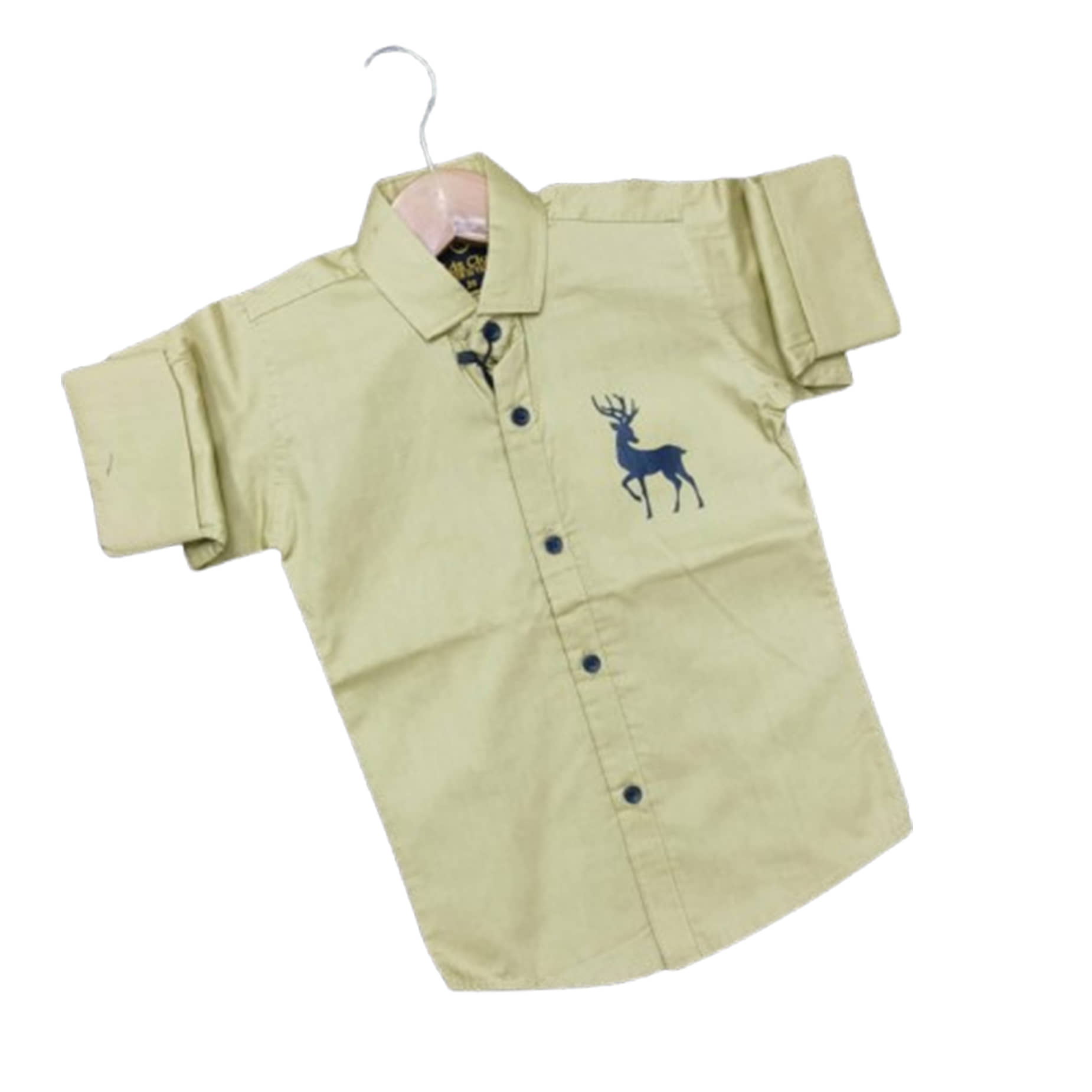 KIDS CLUB Pack of 1 Boys 100% Cotton Full Sleeves Shirt ( Yellow )