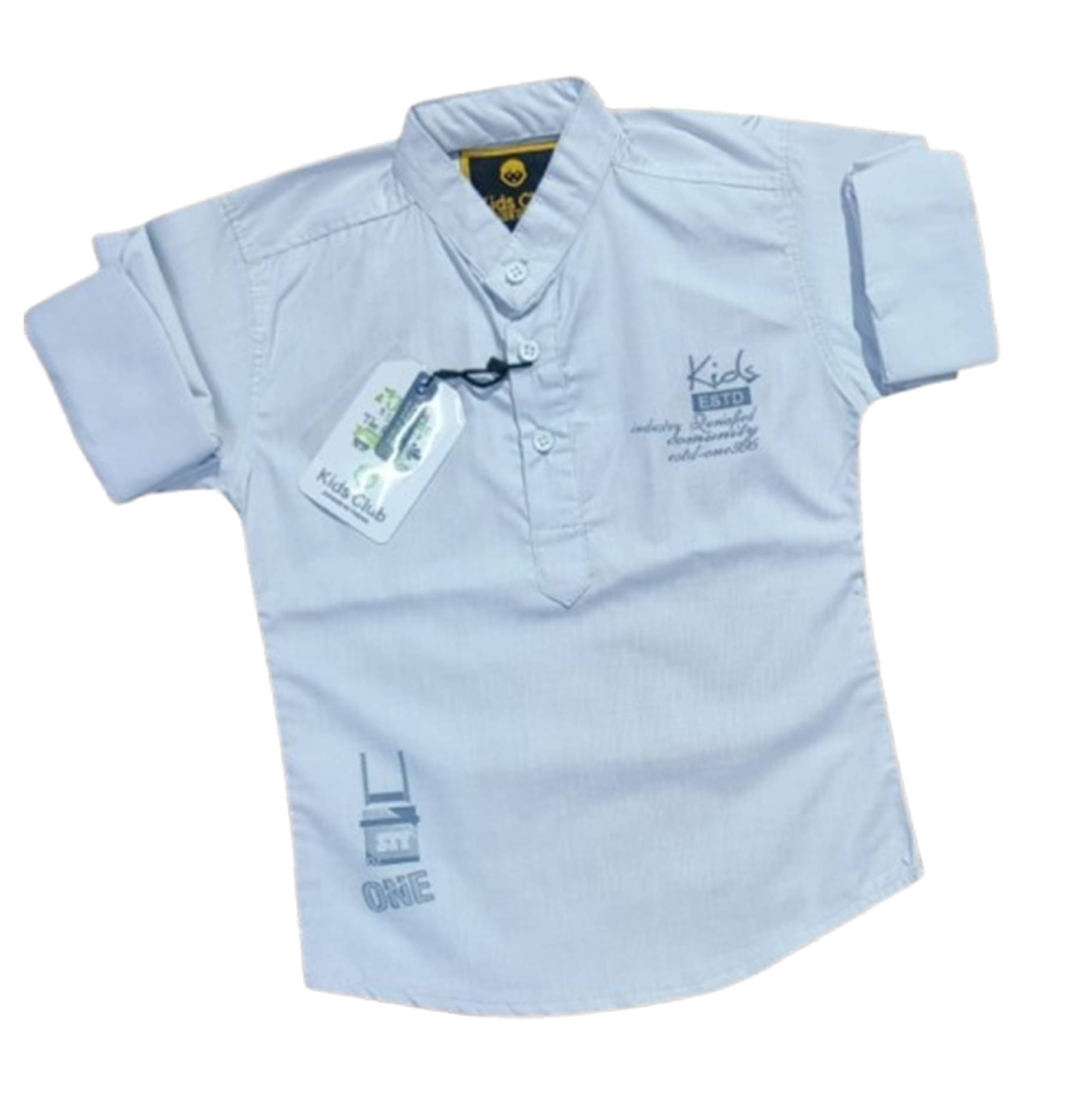 KIDS CLUB Pack of 1 Boys 100% Cotton Full Sleeves Shirt ( Grey )     			KIDS CLUB Pack of 1 Boys 100% Cotton Full Sleeves Shirt ( Grey )