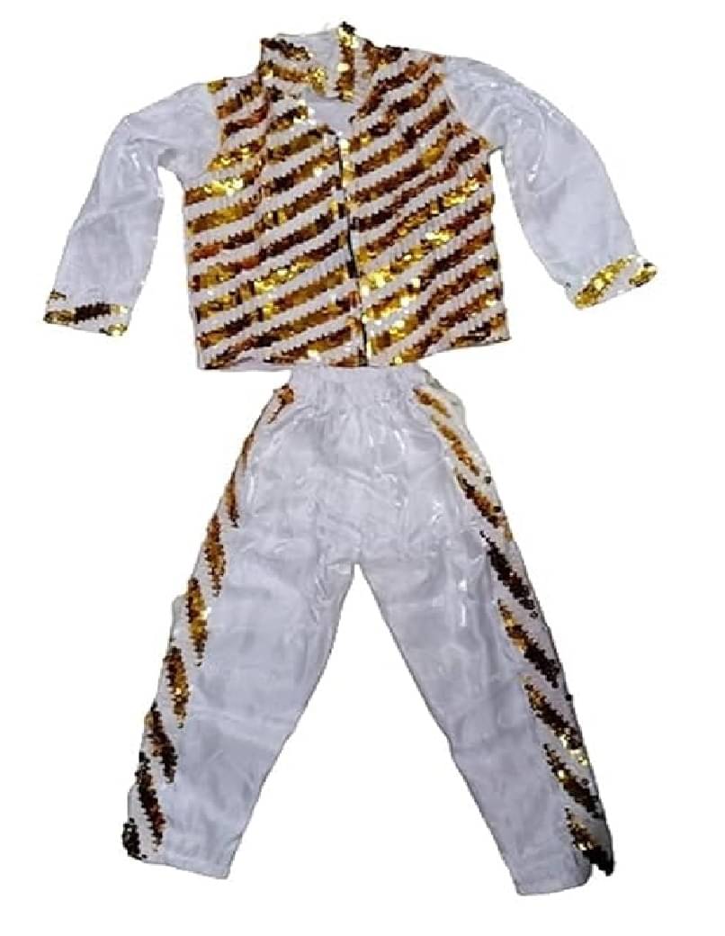     			Kkalakriti Pack of 1 Boys Cotton Blend Shirt & Pants Set ( White )