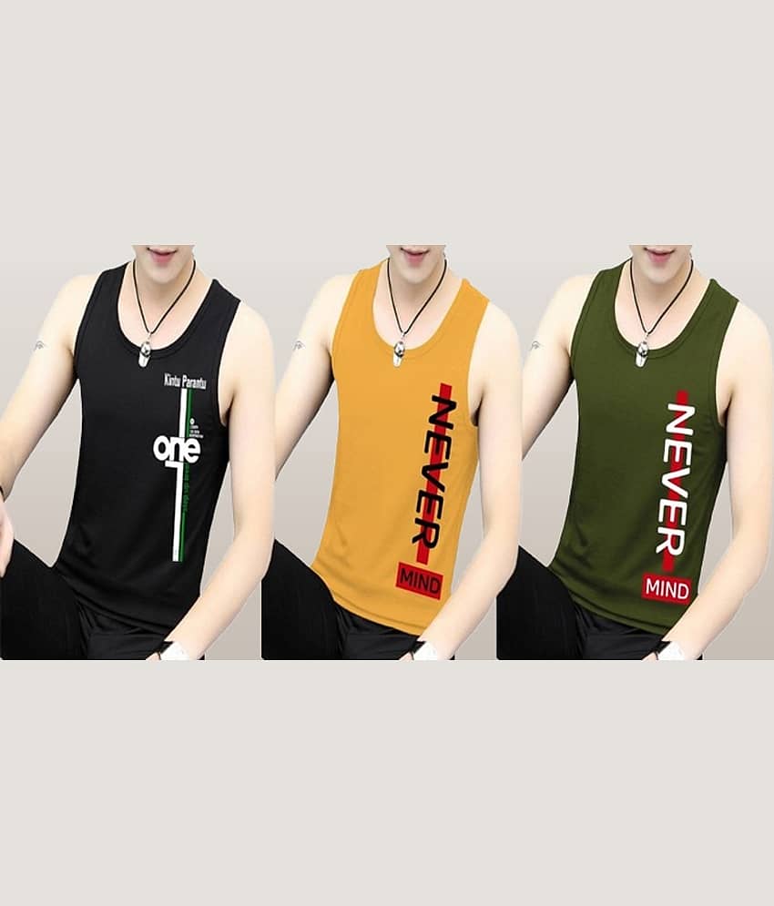 Kushi flyer Pack of 3 Polyester Basic Vest For Men ( Multicolor11 ) - Nightwear & Loungewear | Buy online on ZillyBuy