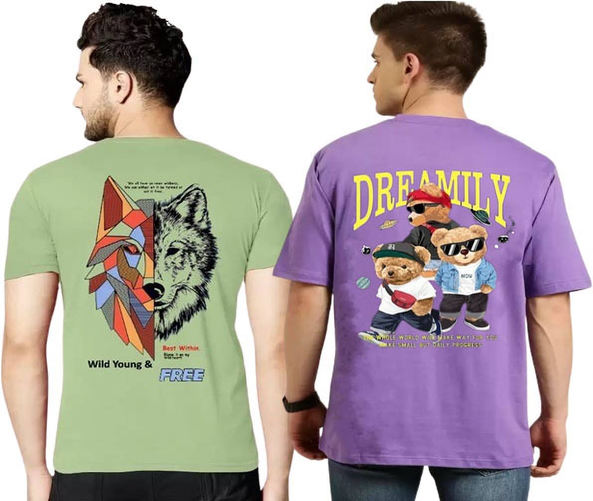 Kushi flyer Polyester Regular Fit Printed Half Sleeves Men's Round T-Shirt - Multicolor1 ( Pack of 2 ) Kushi flyer Polyester Regular Fit Printed Half Sleeves Men's Round T-Shirt - Multicolor1 ( Pack of 2 )