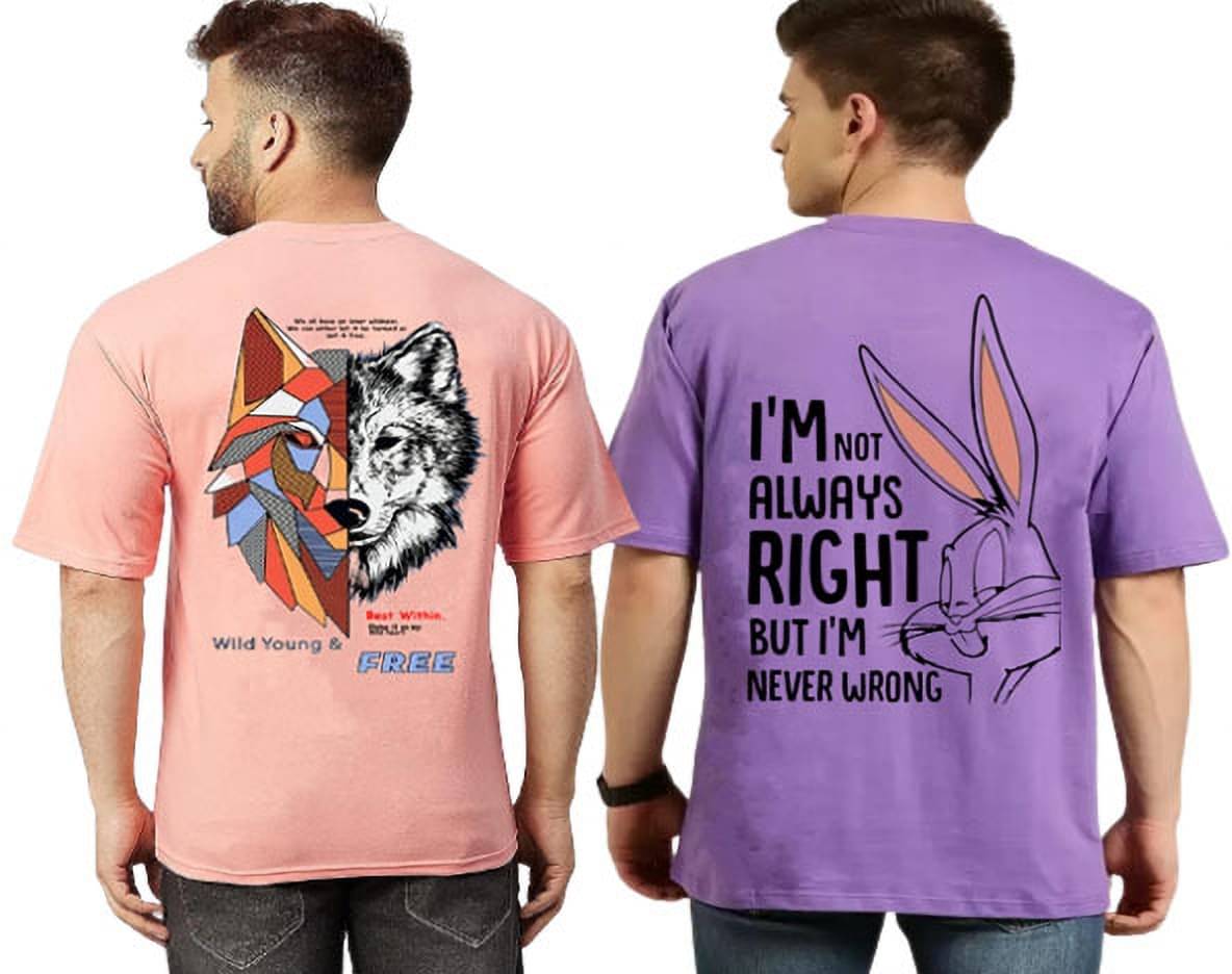     			Kushi flyer Polyester Regular Fit Printed Half Sleeves Men's Round T-Shirt - Multicolor4 ( Pack of 2 )