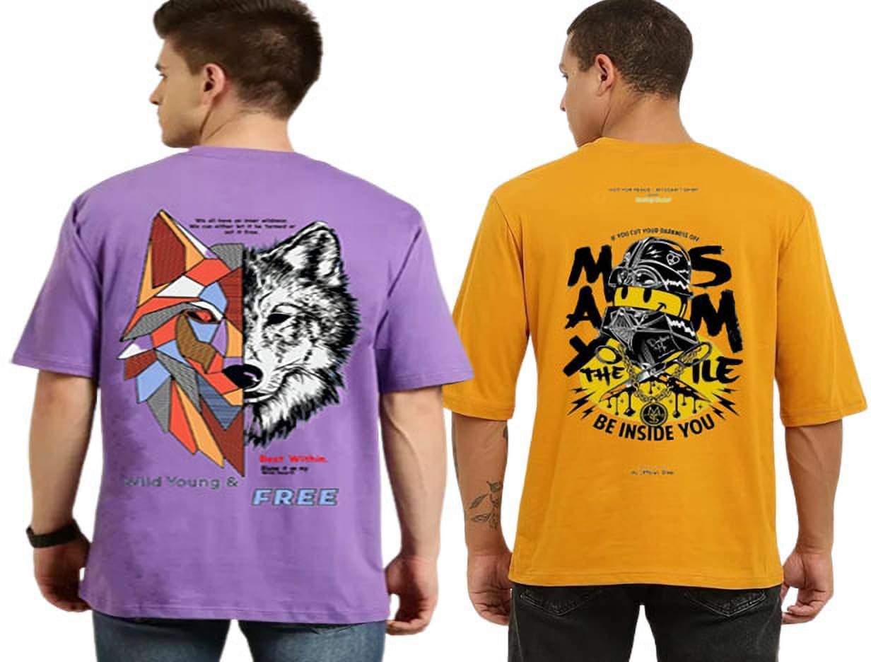 Kushi flyer Polyester Regular Fit Printed Half Sleeves Men's Round T-Shirt - Multicolor10 ( Pack of 2 ) Kushi flyer Polyester Regular Fit Printed Half Sleeves Men's Round T-Shirt - Multicolor10 ( Pack of 2 )