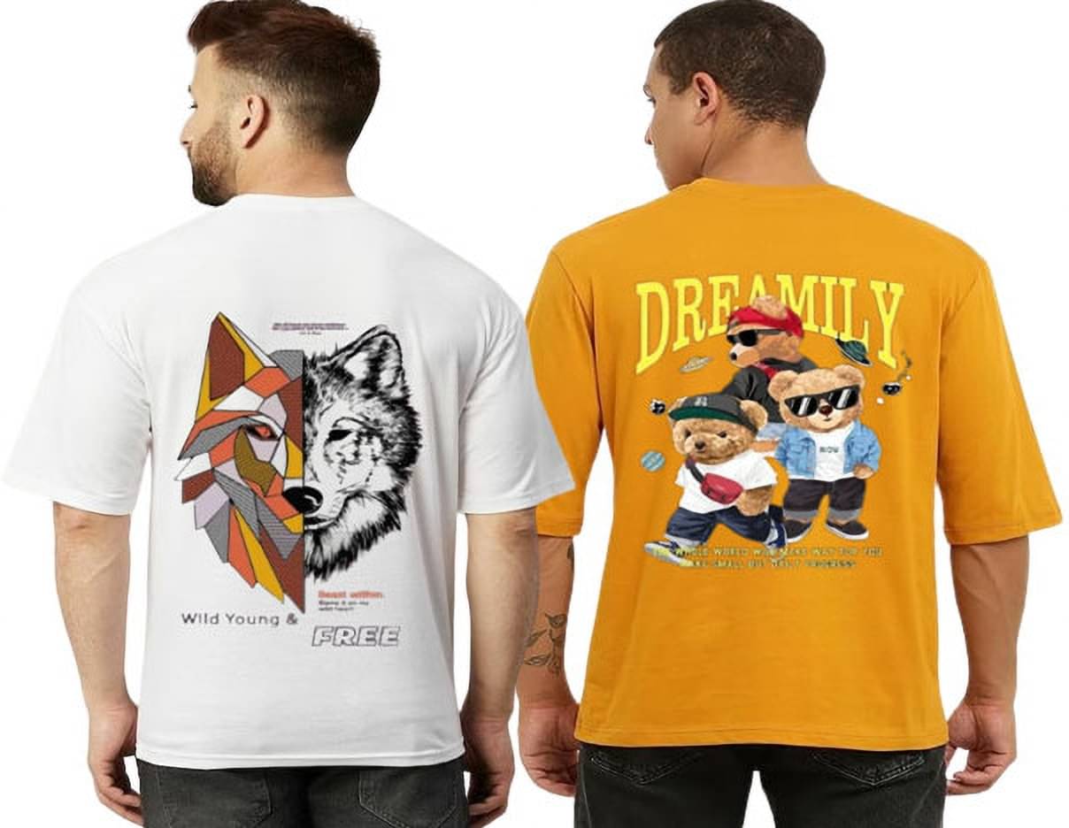 Kushi flyer Polyester Regular Fit Printed Half Sleeves Men's Round T-Shirt - Multicolor5 ( Pack of 2 ) Kushi flyer Polyester Regular Fit Printed Half Sleeves Men's Round T-Shirt - Multicolor5 ( Pack of 2 )