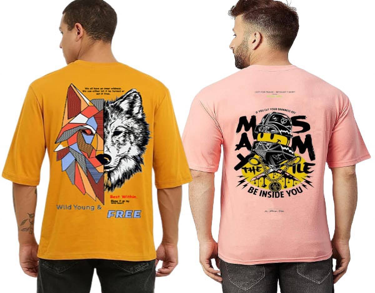     			Kushi flyer Polyester Regular Fit Printed Half Sleeves Men's Round T-Shirt - Multicolor11 ( Pack of 2 )