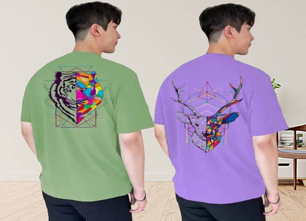 Lecowar Polyester Regular Fit Printed Half Sleeves Men's Round T-Shirt - Multicolor1 ( Pack of 2 ) Lecowar Polyester Regular Fit Printed Half Sleeves Men's Round T-Shirt - Multicolor1 ( Pack of 2 )