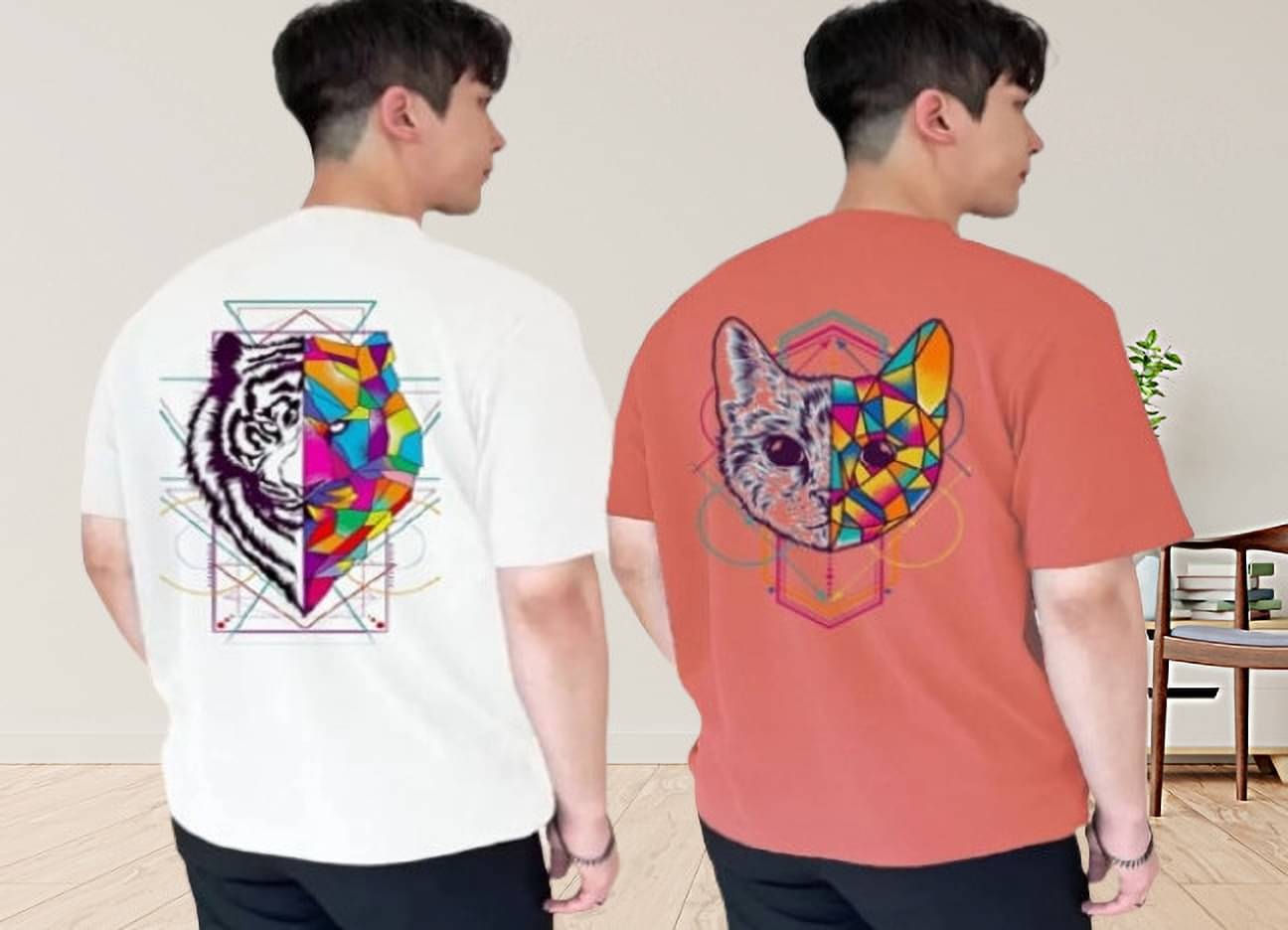     			Lecowar Polyester Regular Fit Printed Half Sleeves Men's Round T-Shirt - Multicolor9 ( Pack of 2 )