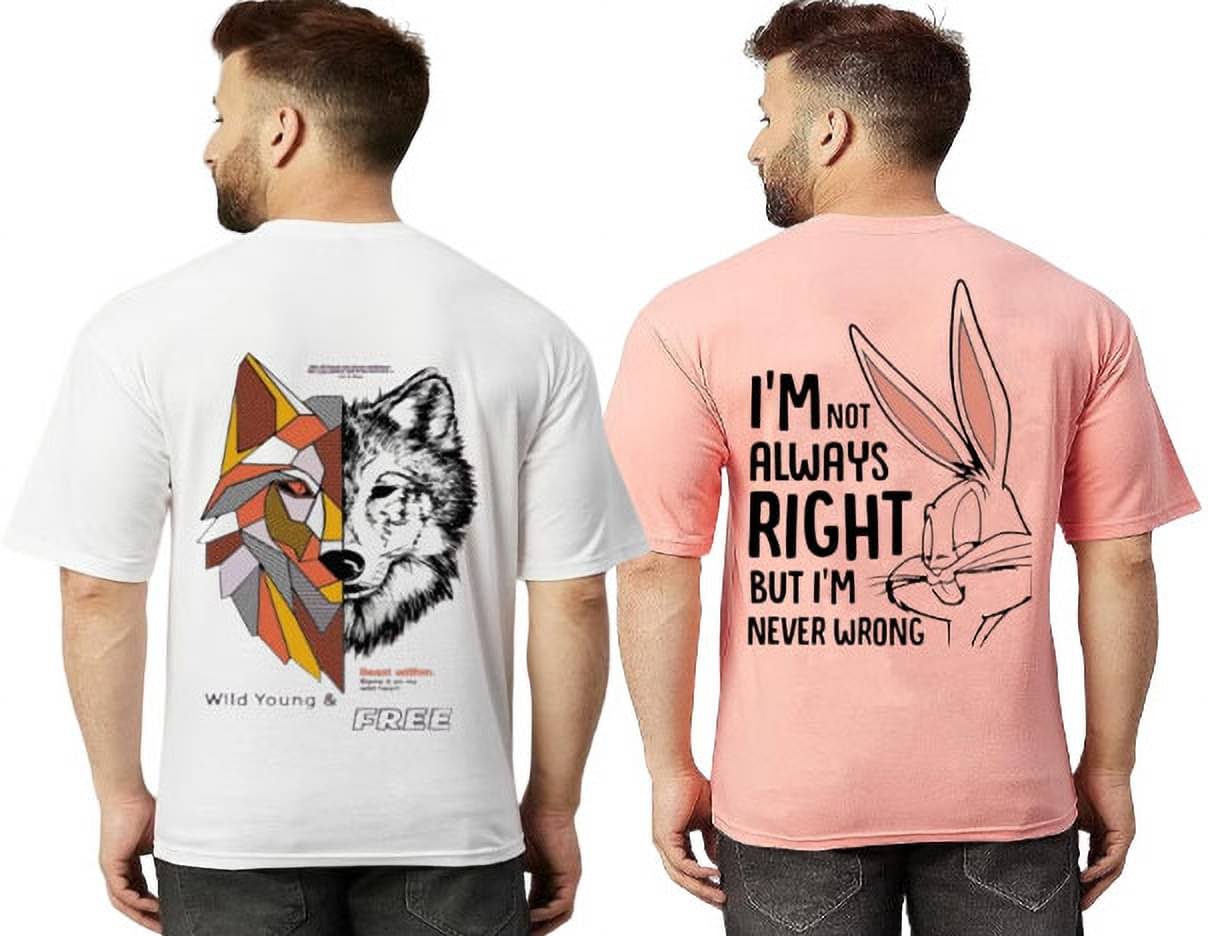     			Lecowar Polyester Regular Fit Printed Half Sleeves Men's Round T-Shirt - Multicolor9 ( Pack of 2 )