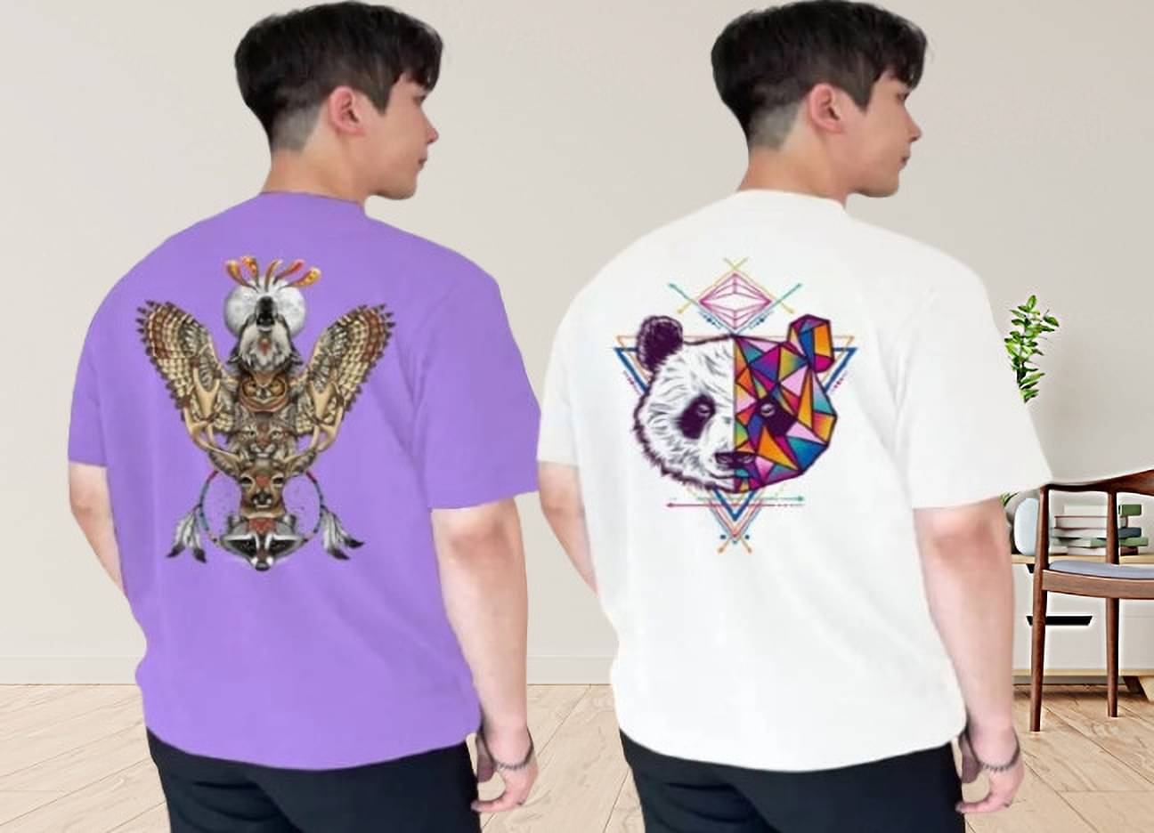 Lecowar Polyester Regular Fit Printed Half Sleeves Men's Round T-Shirt - Multicolor5 ( Pack of 2 ) Lecowar Polyester Regular Fit Printed Half Sleeves Men's Round T-Shirt - Multicolor5 ( Pack of 2 )