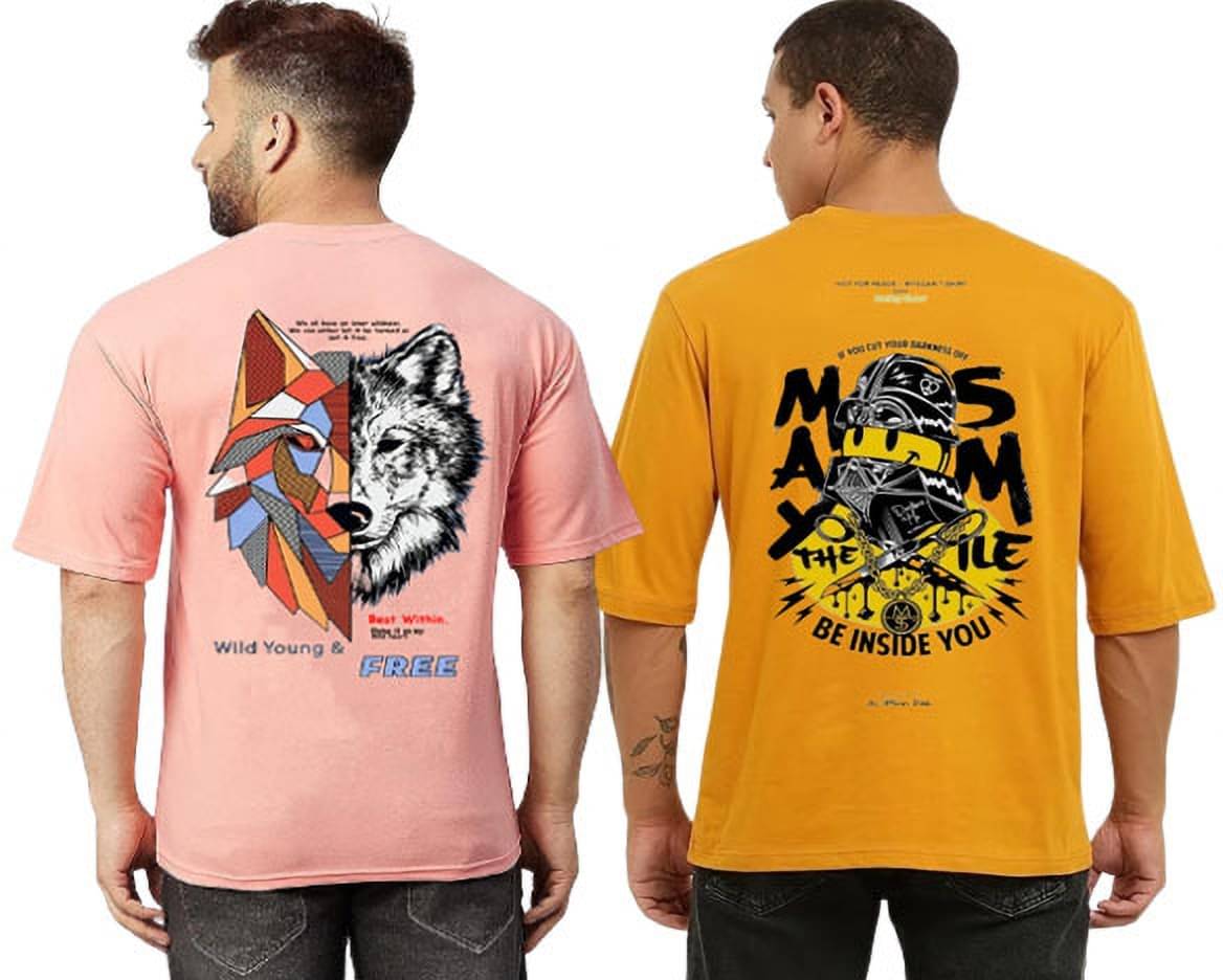 Lecowar Polyester Regular Fit Printed Half Sleeves Men's Round T-Shirt - Multicolor11 ( Pack of 2 )     			Lecowar Polyester Regular Fit Printed Half Sleeves Men's Round T-Shirt - Multicolor11 ( Pack of 2 )