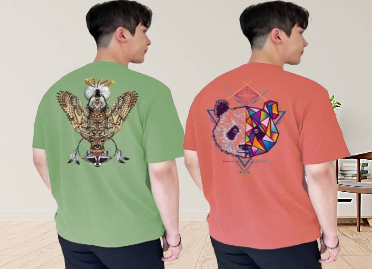 Lecowar Polyester Regular Fit Printed Half Sleeves Men's Round T-Shirt - Multicolor2 ( Pack of 2 ) Lecowar Polyester Regular Fit Printed Half Sleeves Men's Round T-Shirt - Multicolor2 ( Pack of 2 )