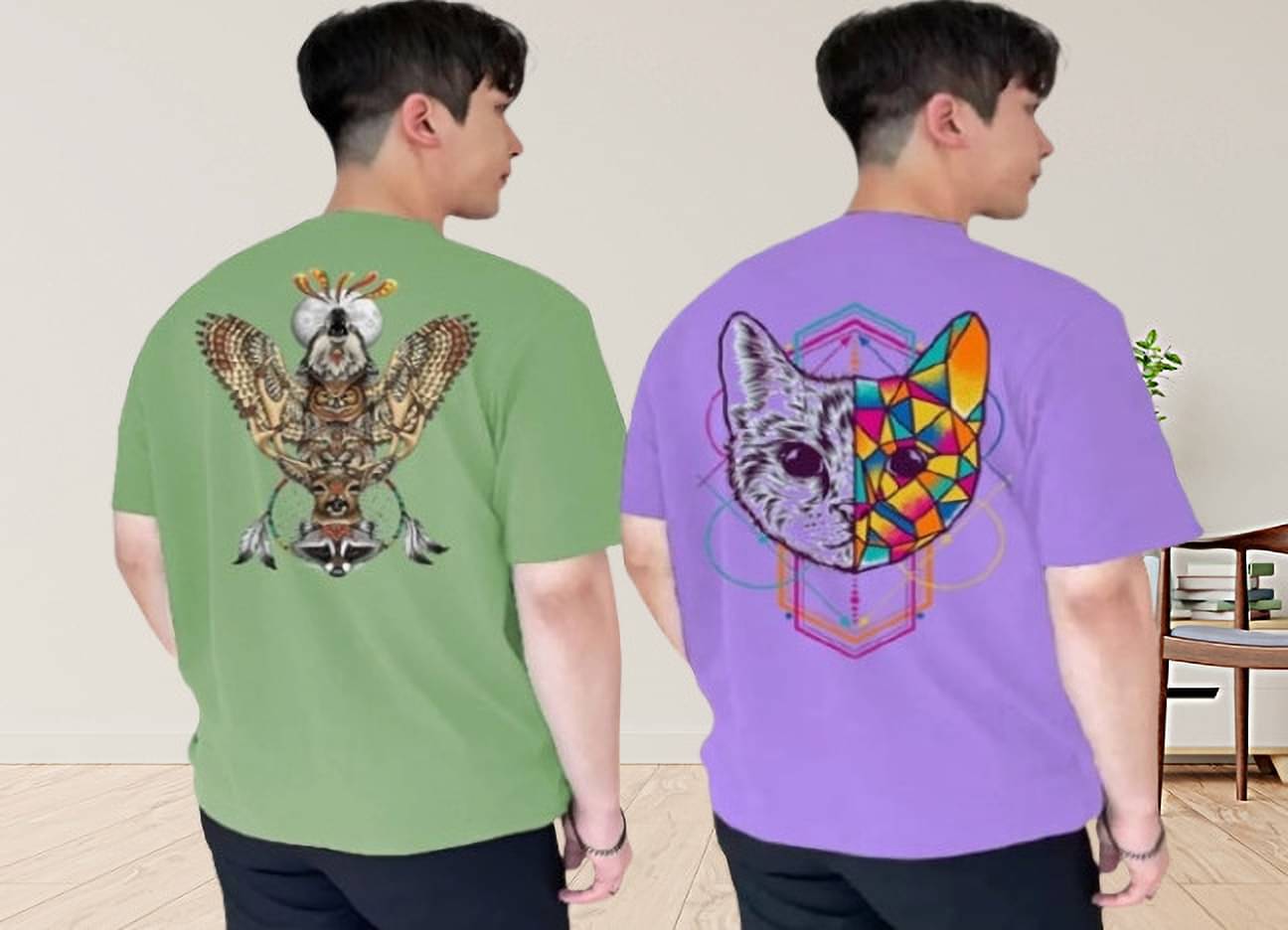 Lecowar Polyester Regular Fit Printed Half Sleeves Men's Round T-Shirt - Multicolor4 ( Pack of 2 ) Lecowar Polyester Regular Fit Printed Half Sleeves Men's Round T-Shirt - Multicolor4 ( Pack of 2 )