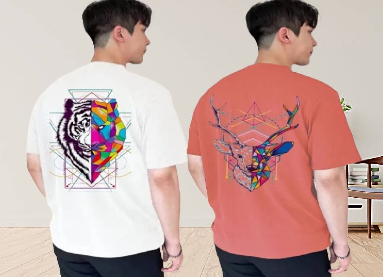 Lecowar Polyester Regular Fit Printed Half Sleeves Men's Round T-Shirt - Multicolor2 ( Pack of 2 ) Lecowar Polyester Regular Fit Printed Half Sleeves Men's Round T-Shirt - Multicolor2 ( Pack of 2 )