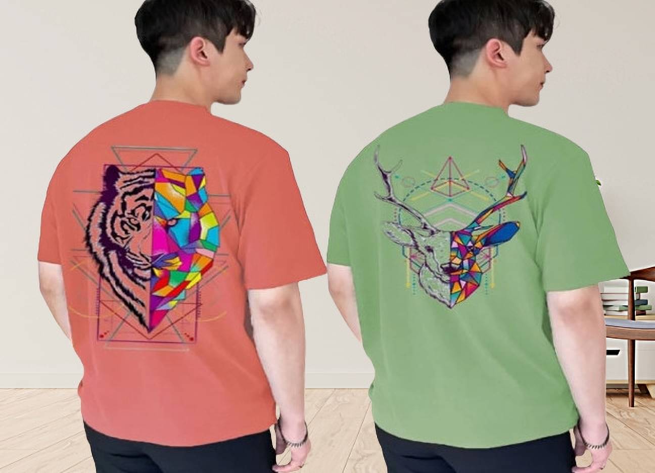 Lecowar Polyester Regular Fit Printed Half Sleeves Men's Round T-Shirt - Multicolor4 ( Pack of 2 ) Lecowar Polyester Regular Fit Printed Half Sleeves Men's Round T-Shirt - Multicolor4 ( Pack of 2 )