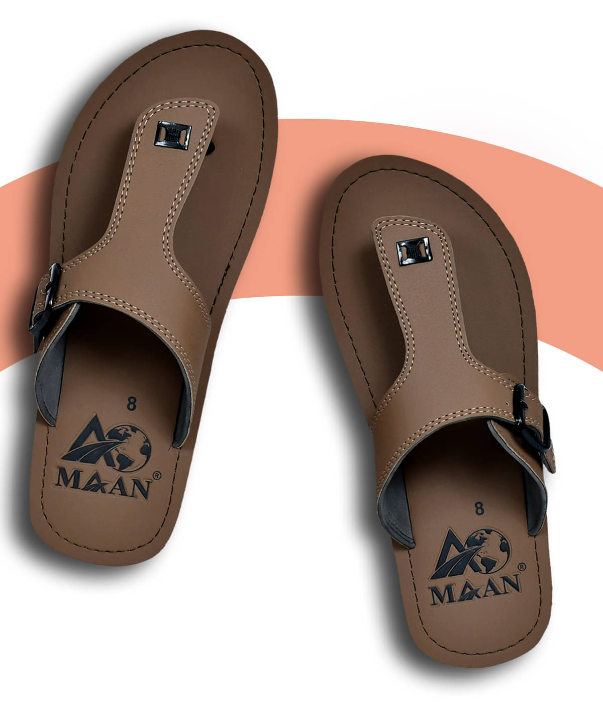     			MAAN Brown Men's Thong Flip Flop