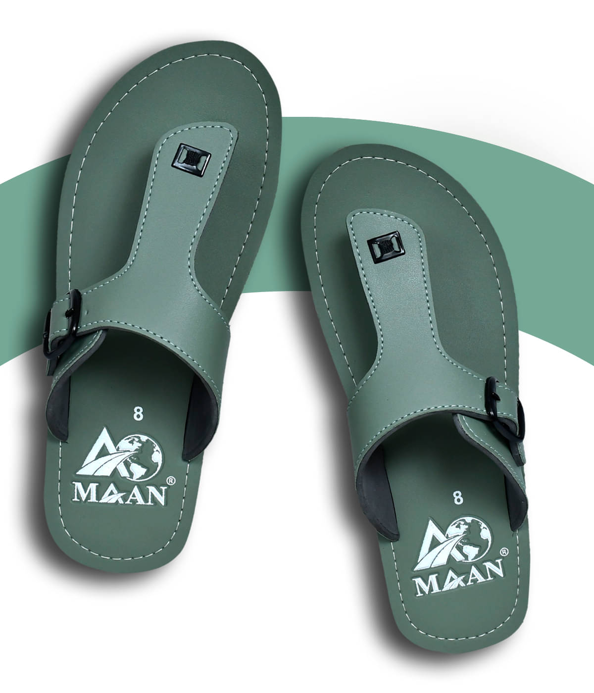     			MAAN Green Men's Thong Flip Flop