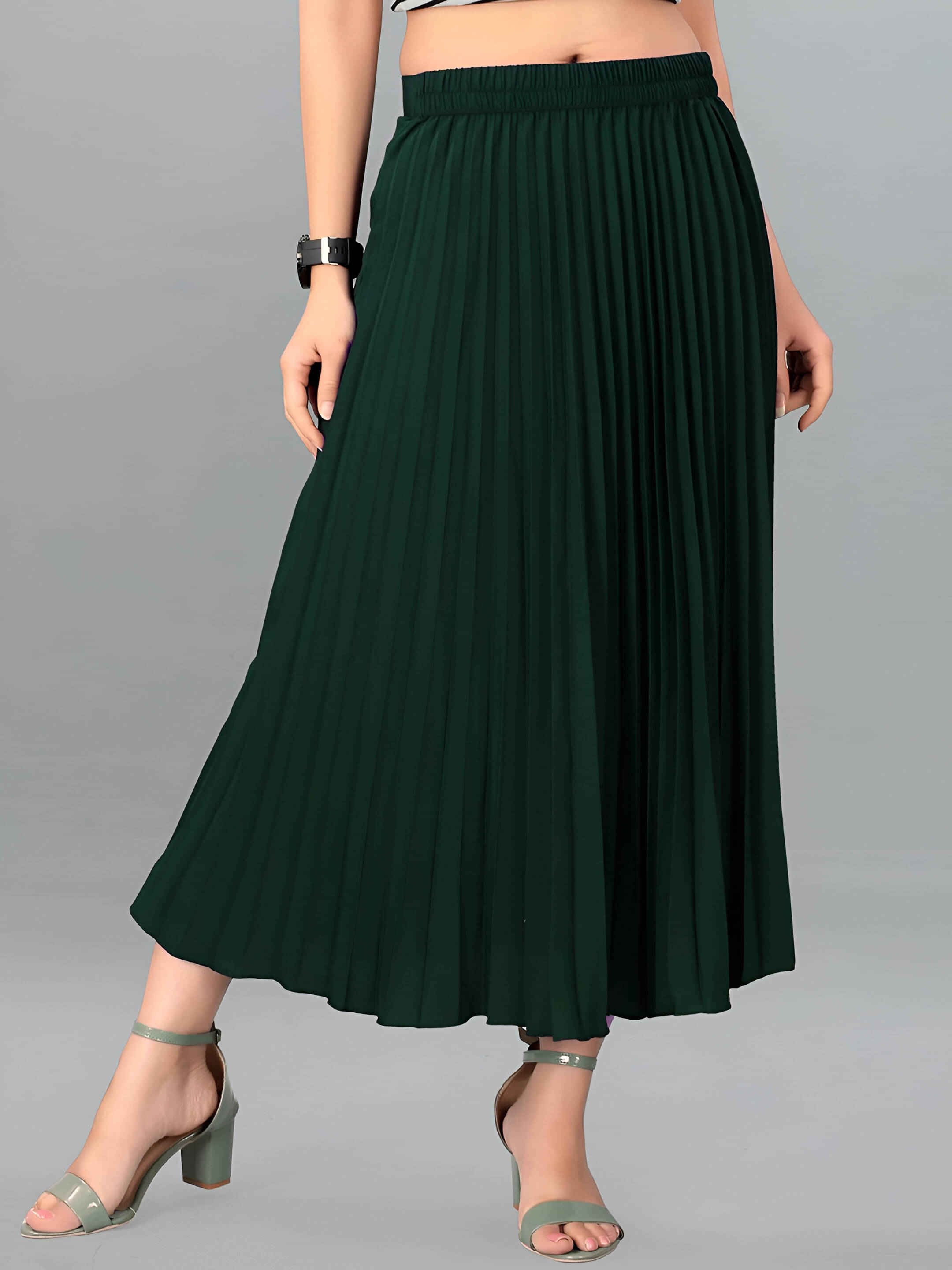 OTABU Green Rayon Women's Flared Skirt ( Pack of 1 ) OTABU Green Rayon Women's Flared Skirt ( Pack of 1 )