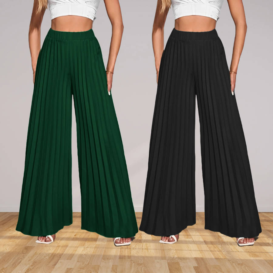     			Parona Pack of 2 Polyester Straight Women's Palazzos ( Multicolor 5 )