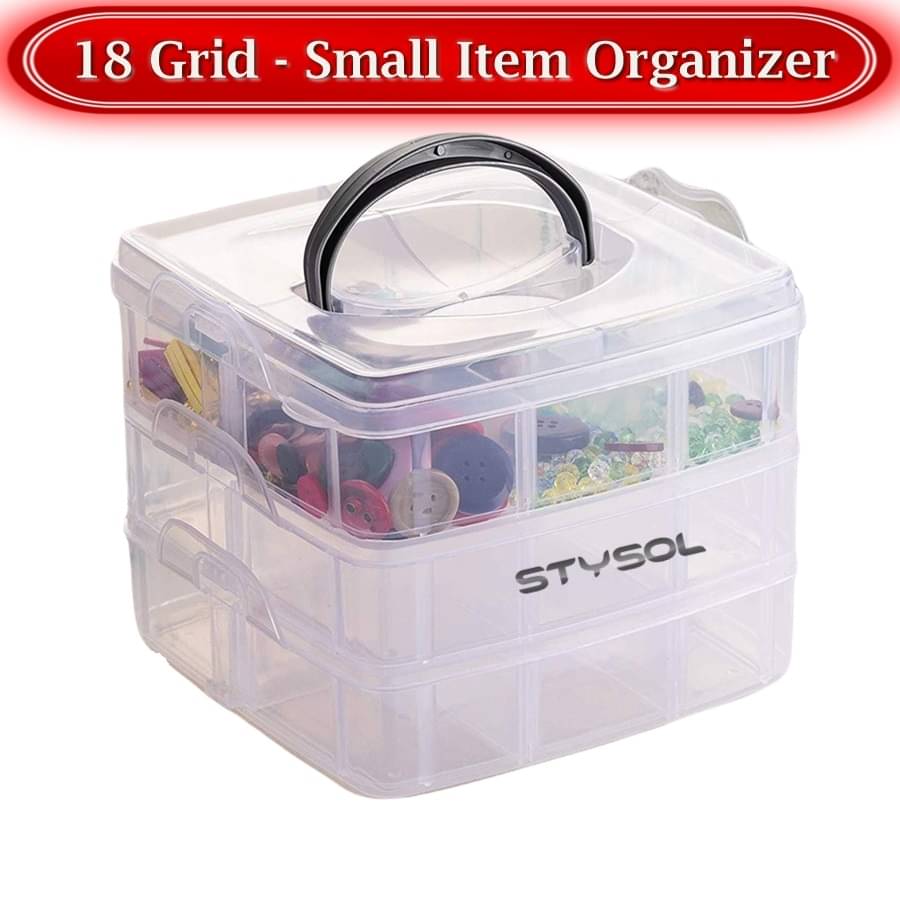     			Stysol 18 Grid Storage Box For Jewellery, Cosmetic Items, Earrings, ETC Multipurpose Organizer Storage Box
