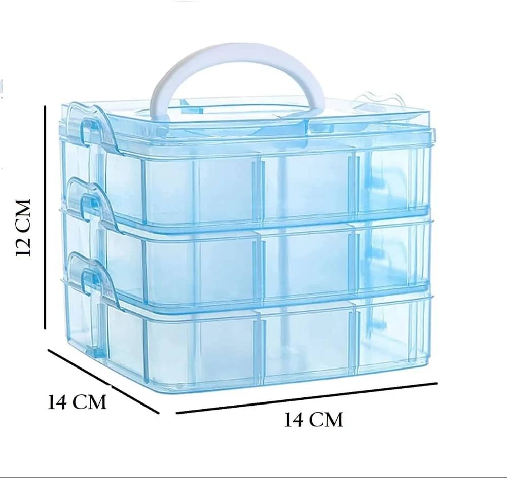     			Stysol 18 Grids Clear Plastic Organizer Jewelry Storage Box with Adjustable Dividers, Transparent Organizer Box for Earring Fishing Hooks