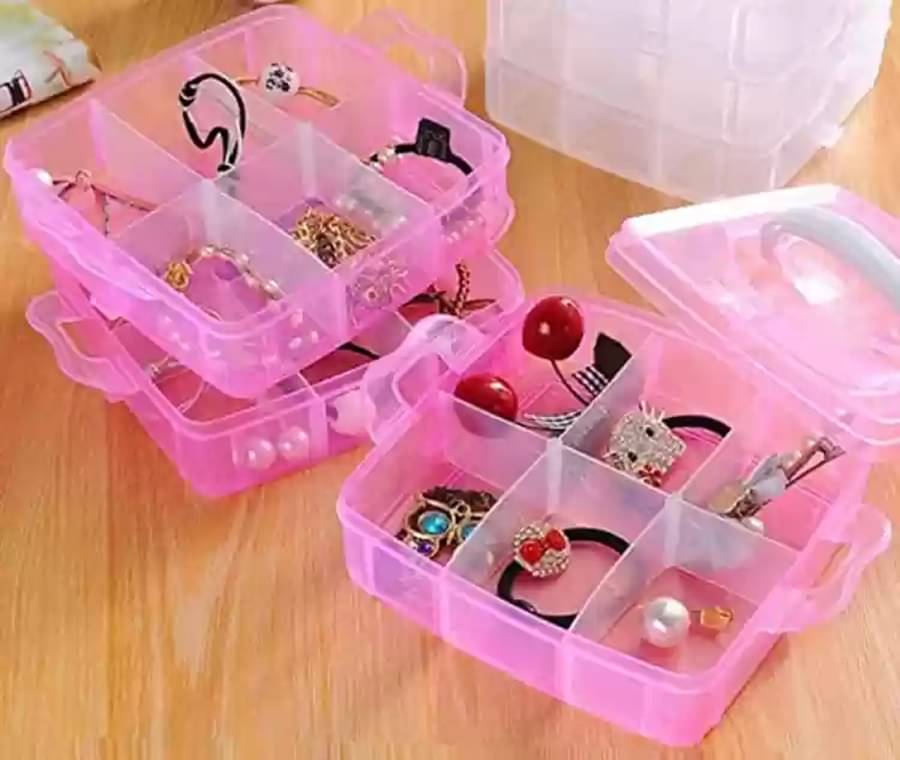Stysol Jewelry Organiser Box with 18 Grids Partitions Storage Boxes Storage Box, Vanity box Jewelry Box, Box Stysol Jewelry Organiser Box with 18 Grids Partitions Storage Boxes Storage Box, Vanity box Jewelry Box, Box