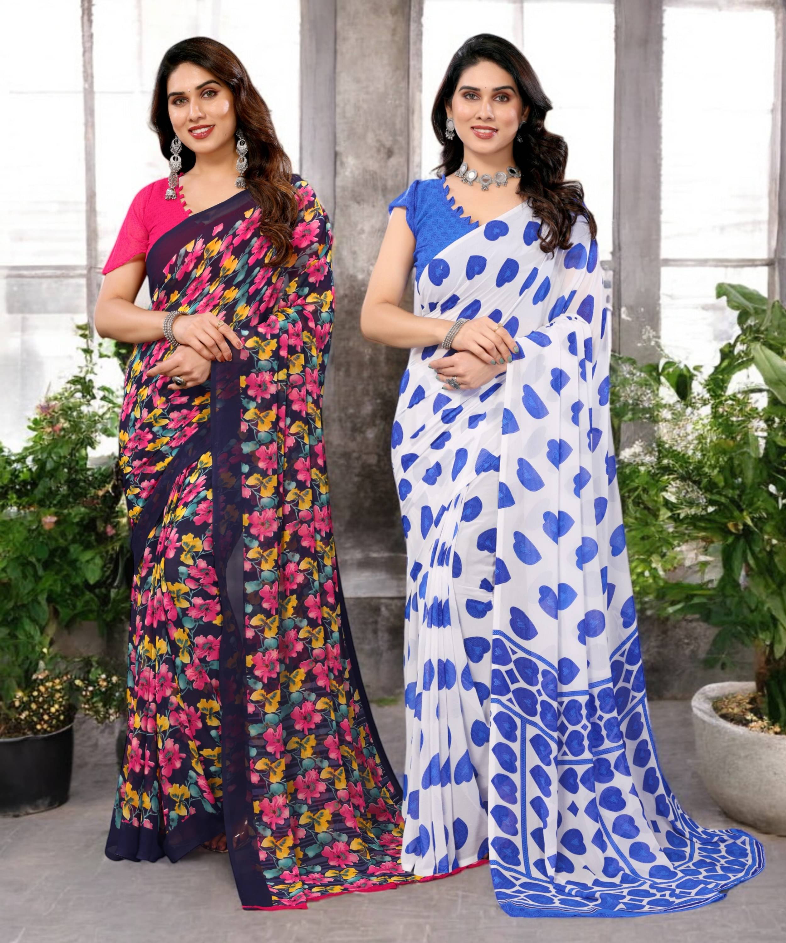 TTH Georgette Printed Saree Without Blouse Piece ( Multicolor 8 ) TTH Georgette Printed Saree Without Blouse Piece ( Multicolor 8 )