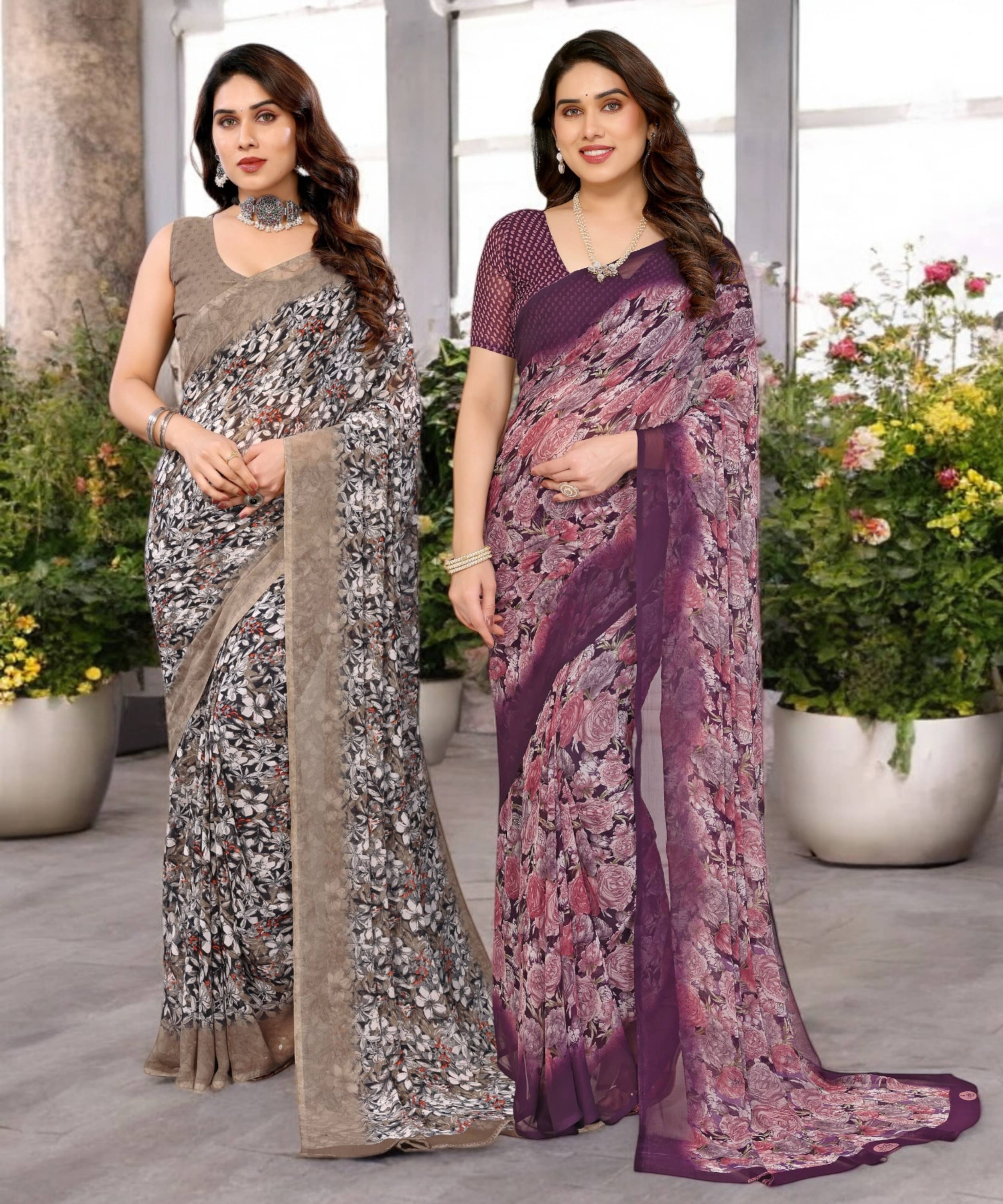 TTH Georgette Printed Saree Without Blouse Piece ( Multicolor 13 ) TTH Georgette Printed Saree Without Blouse Piece ( Multicolor 13 )