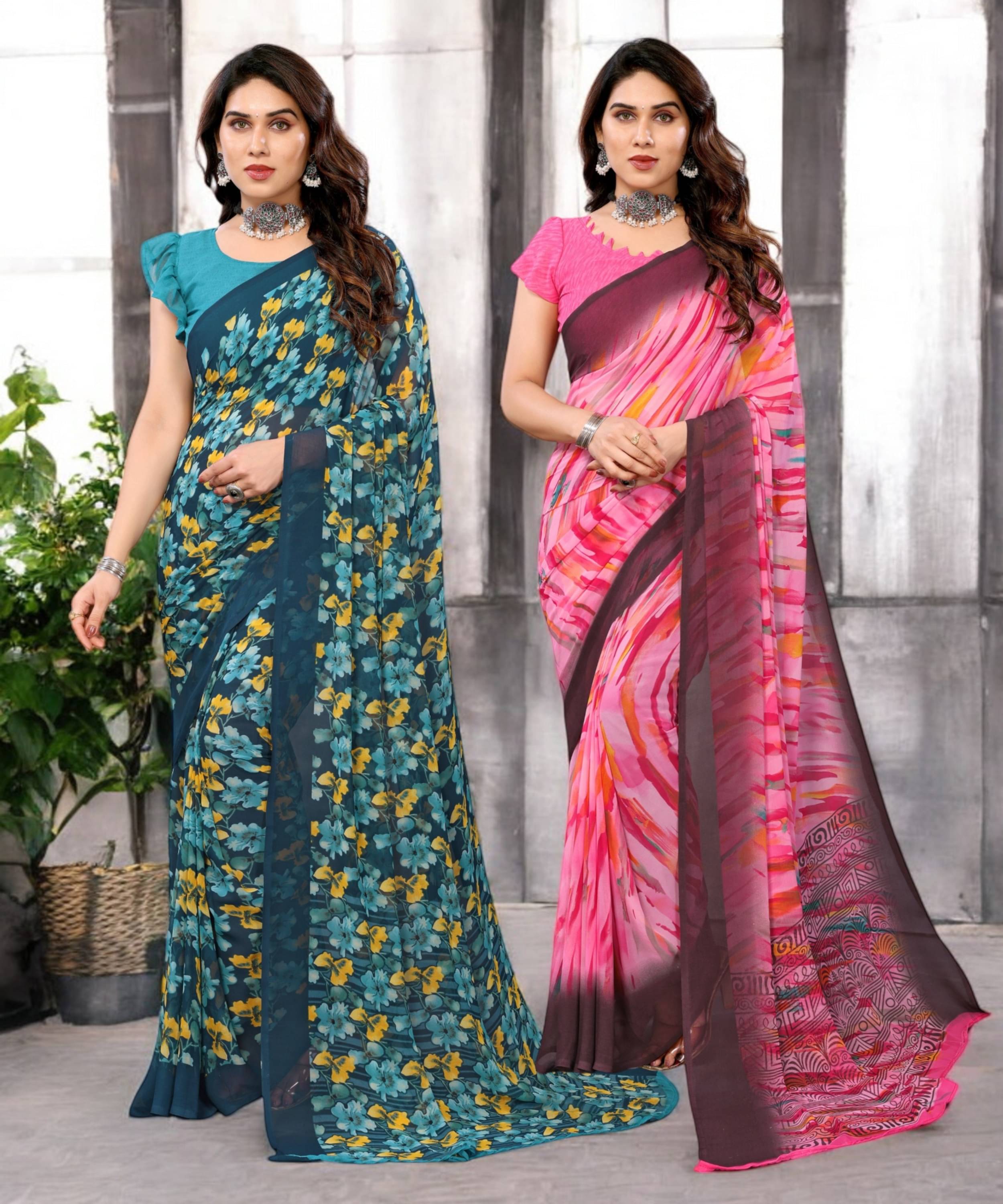 TTH Georgette Printed Saree Without Blouse Piece ( Multicolor 10 ) TTH Georgette Printed Saree Without Blouse Piece ( Multicolor 10 )