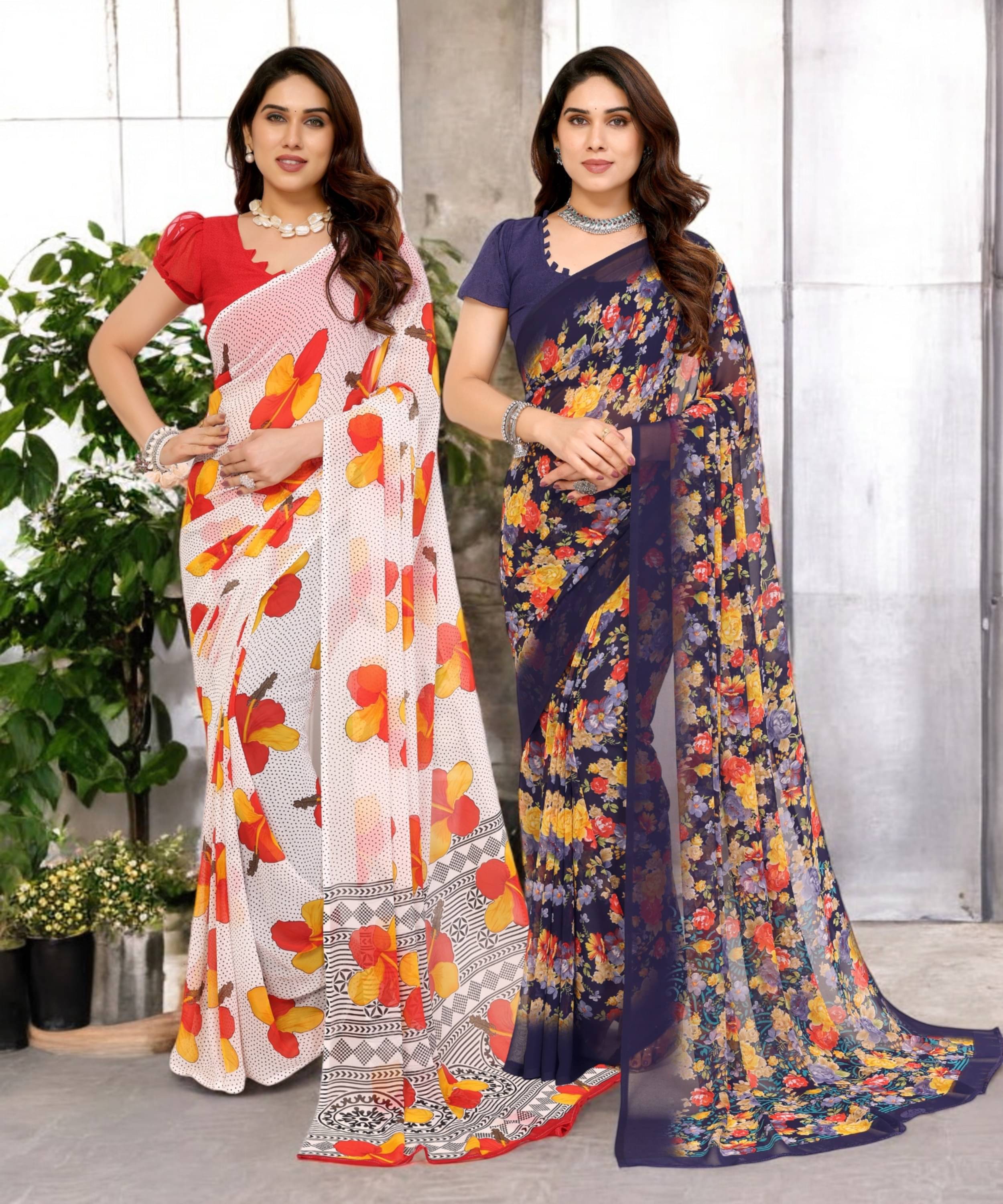 TTH Georgette Printed Saree Without Blouse Piece ( Multicolor 19 ) TTH Georgette Printed Saree Without Blouse Piece ( Multicolor 19 )