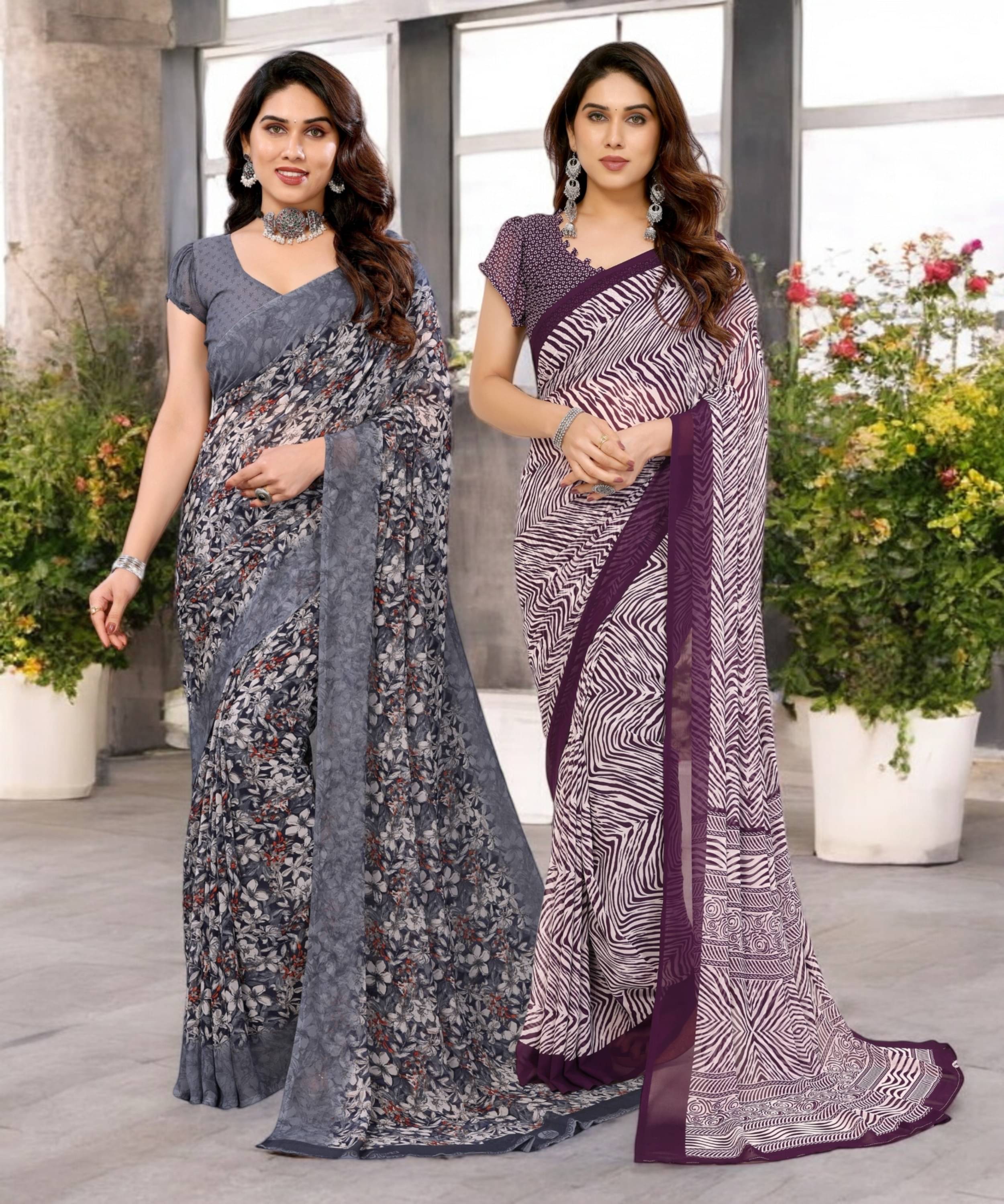 TTH Georgette Printed Saree Without Blouse Piece ( Multicolor 4 ) TTH Georgette Printed Saree Without Blouse Piece ( Multicolor 4 )