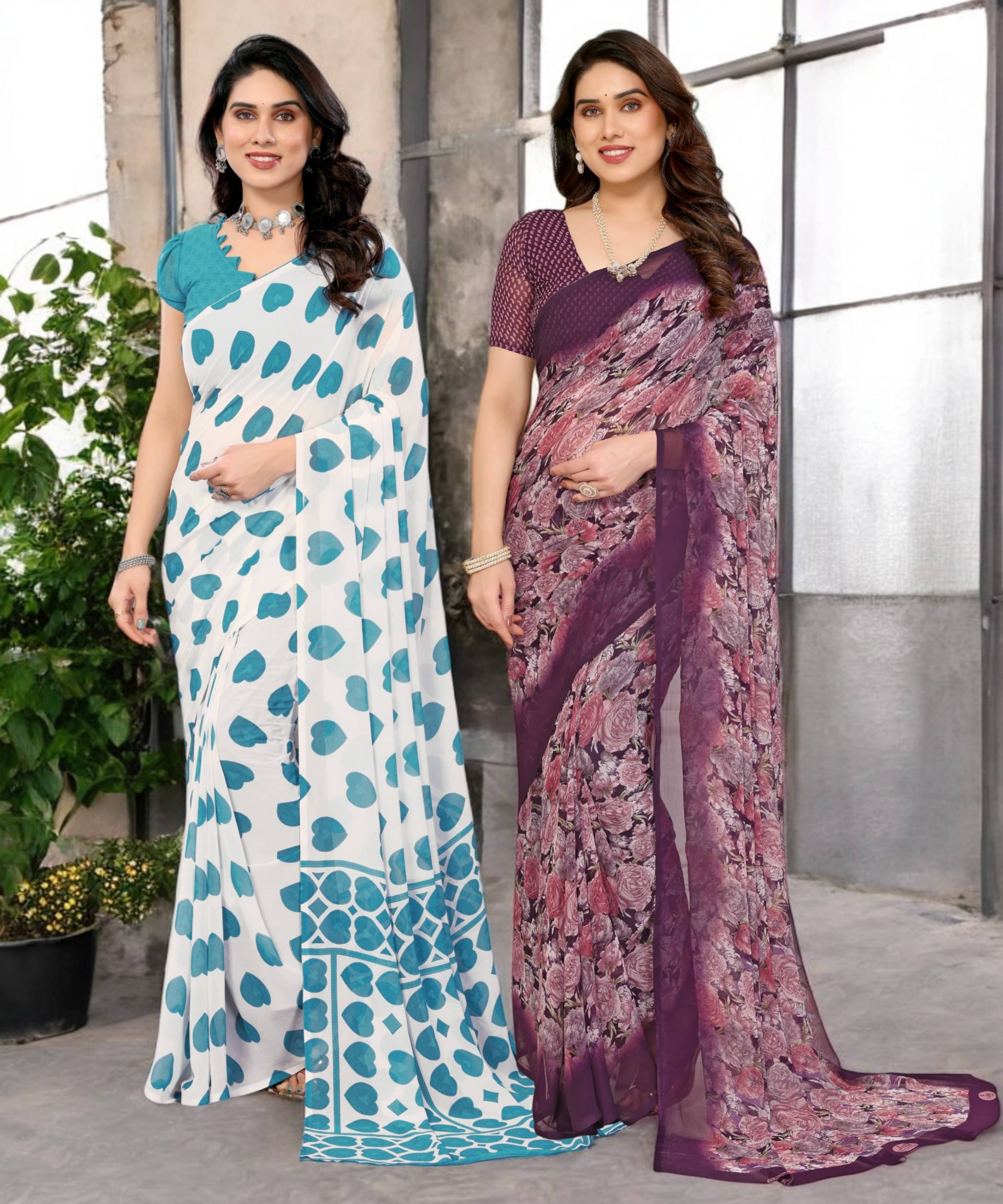 TTH Georgette Printed Saree Without Blouse Piece ( Multicolor 11 ) TTH Georgette Printed Saree Without Blouse Piece ( Multicolor 11 )