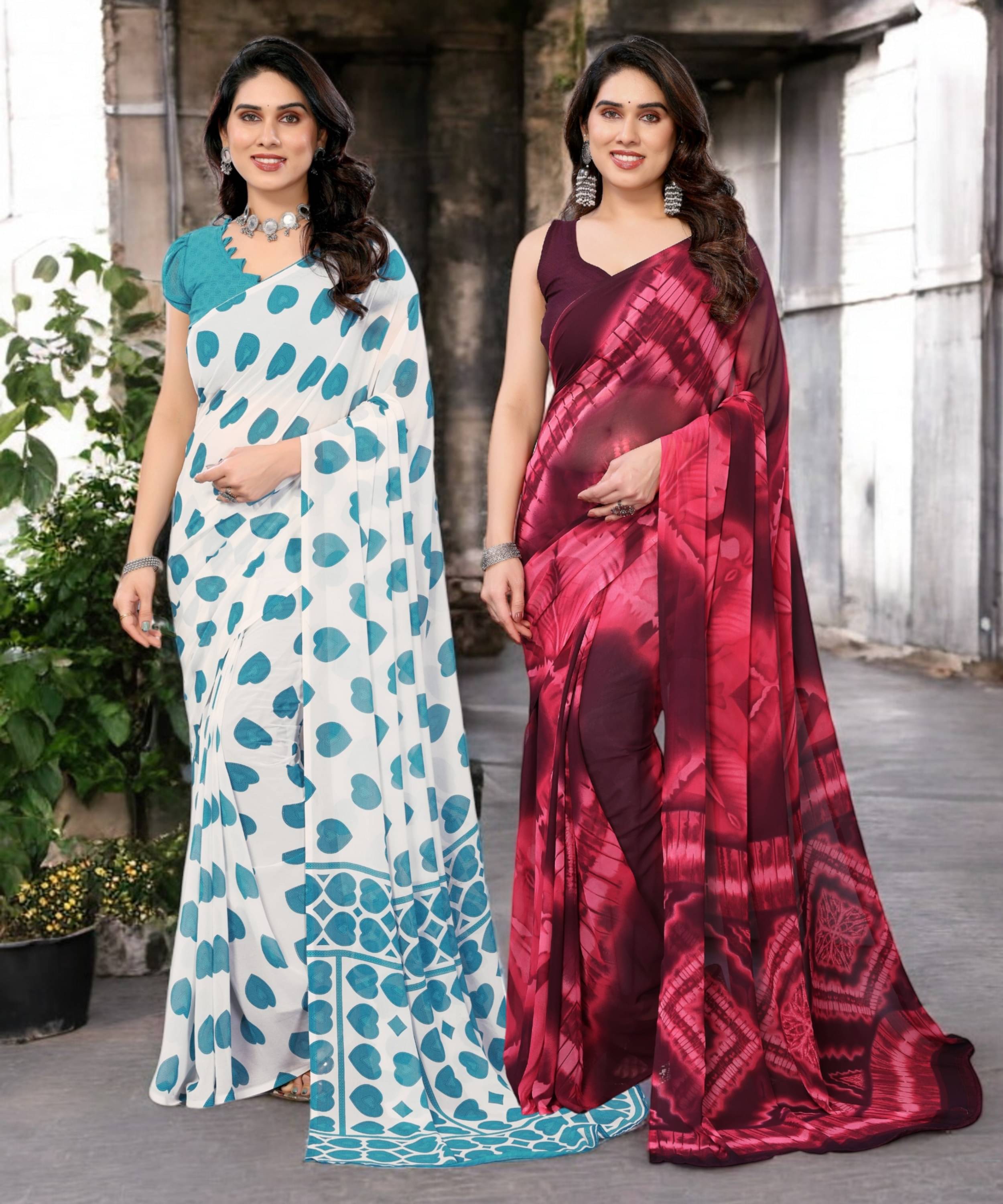 TTH Georgette Printed Saree Without Blouse Piece ( Multicolor 14 ) TTH Georgette Printed Saree Without Blouse Piece ( Multicolor 14 )