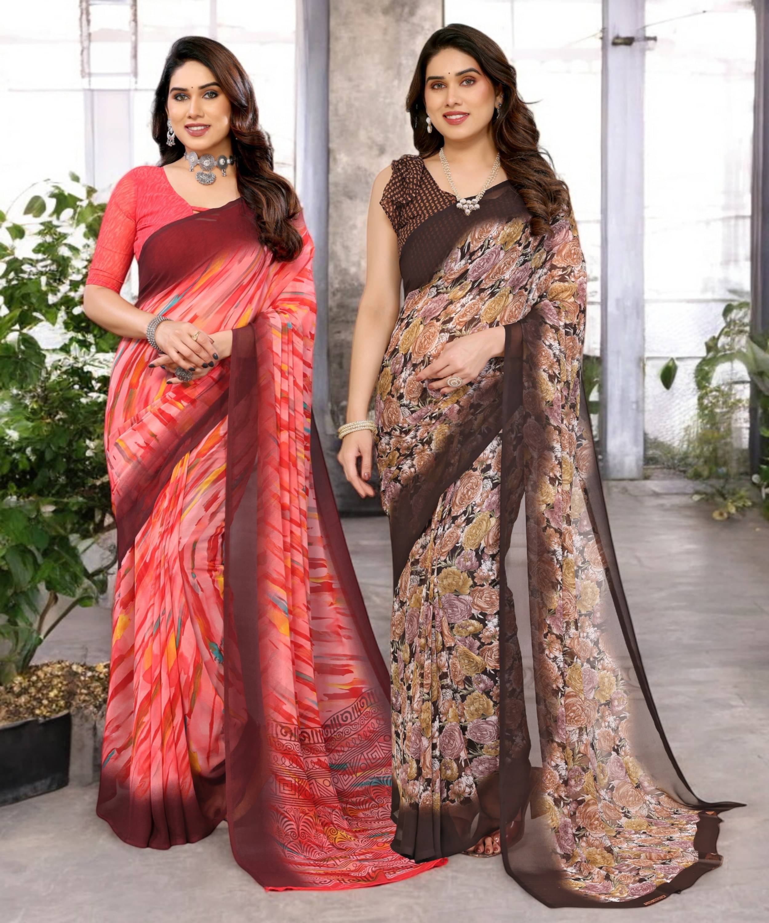 TTH Georgette Printed Saree Without Blouse Piece ( Multicolor 10 ) TTH Georgette Printed Saree Without Blouse Piece ( Multicolor 10 )