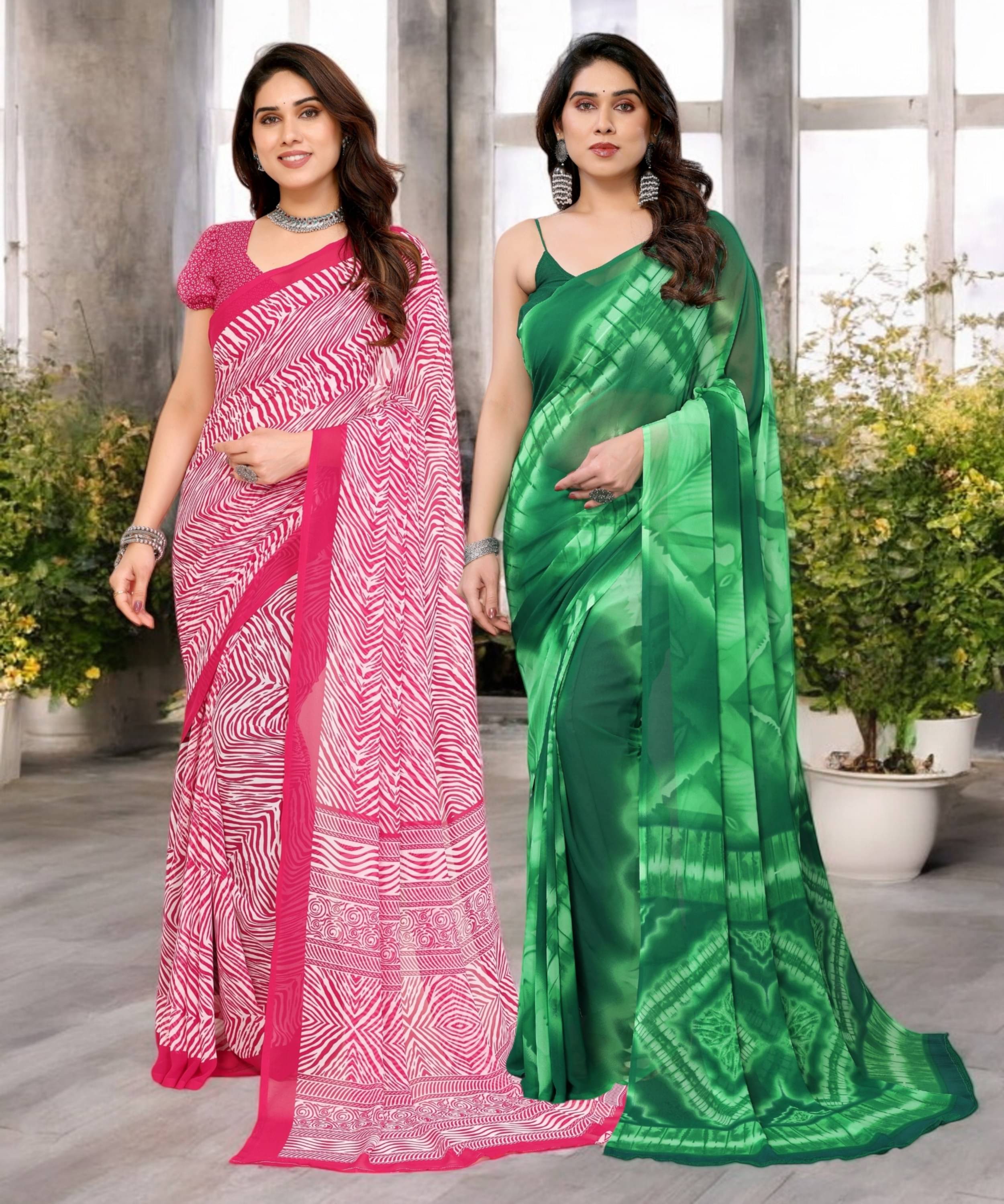 TTH Georgette Printed Saree Without Blouse Piece ( Multicolor 14 ) TTH Georgette Printed Saree Without Blouse Piece ( Multicolor 14 )