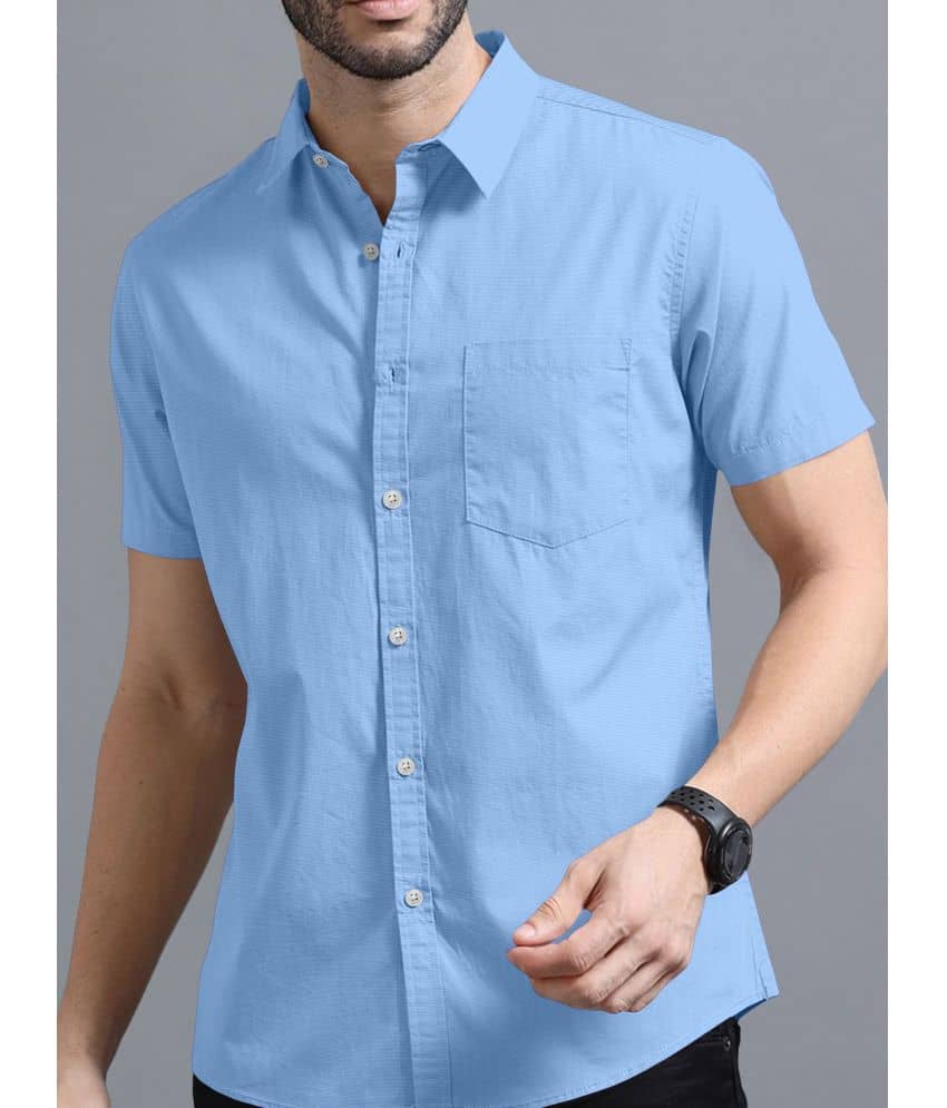 VTEXX Cotton Blend Regular Fit Solids Half Sleeves Men's Casual Shirt - Black ( Pack of 1 )