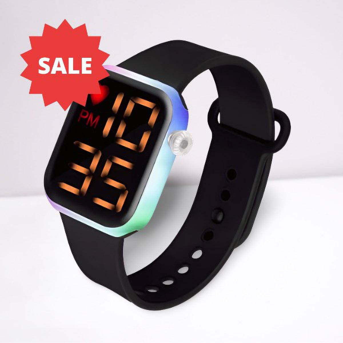     			chronorex Black Silicon Digital Men's Watch