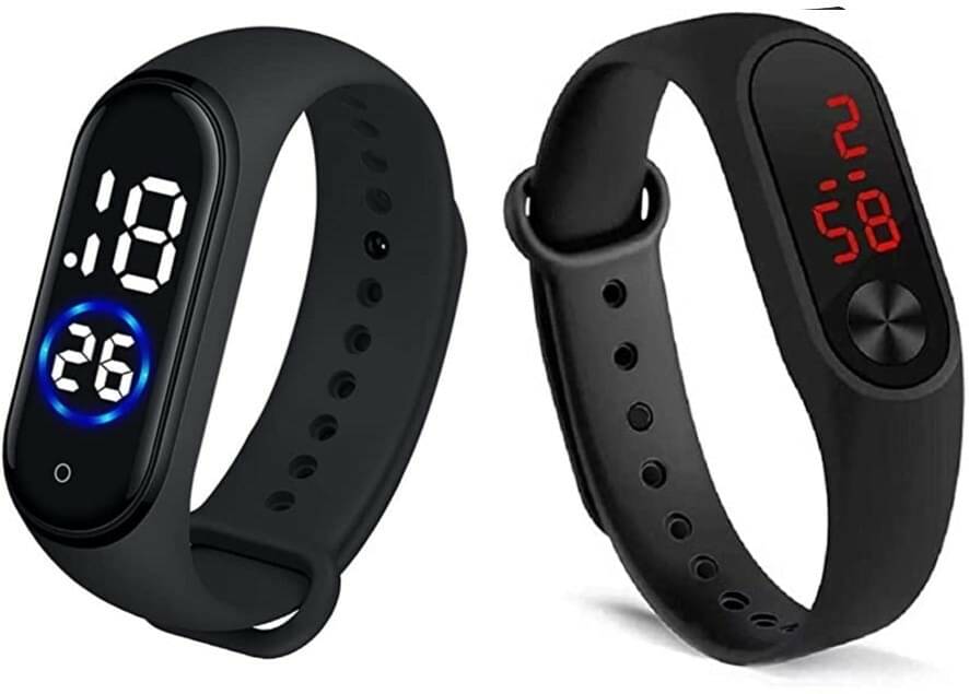     			chronorex Black Silicon Digital Men's Watch