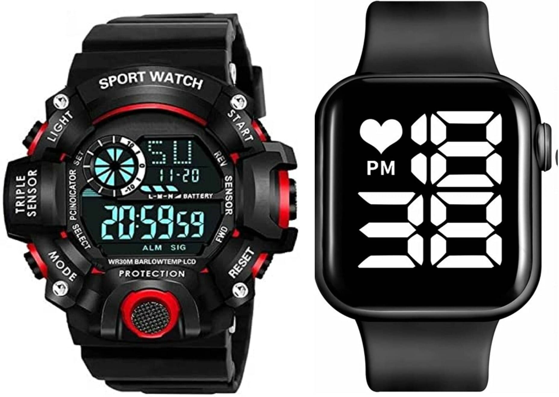     			chronorex Black Silicon Digital Men's Watch