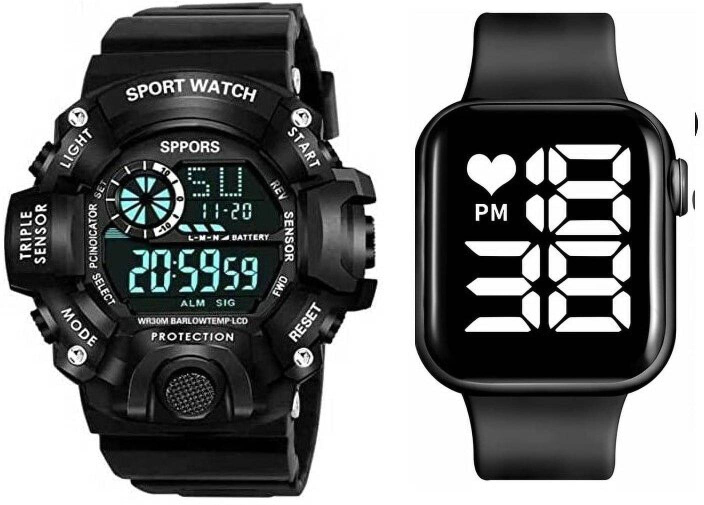     			chronorex Black Silicon Digital Men's Watch